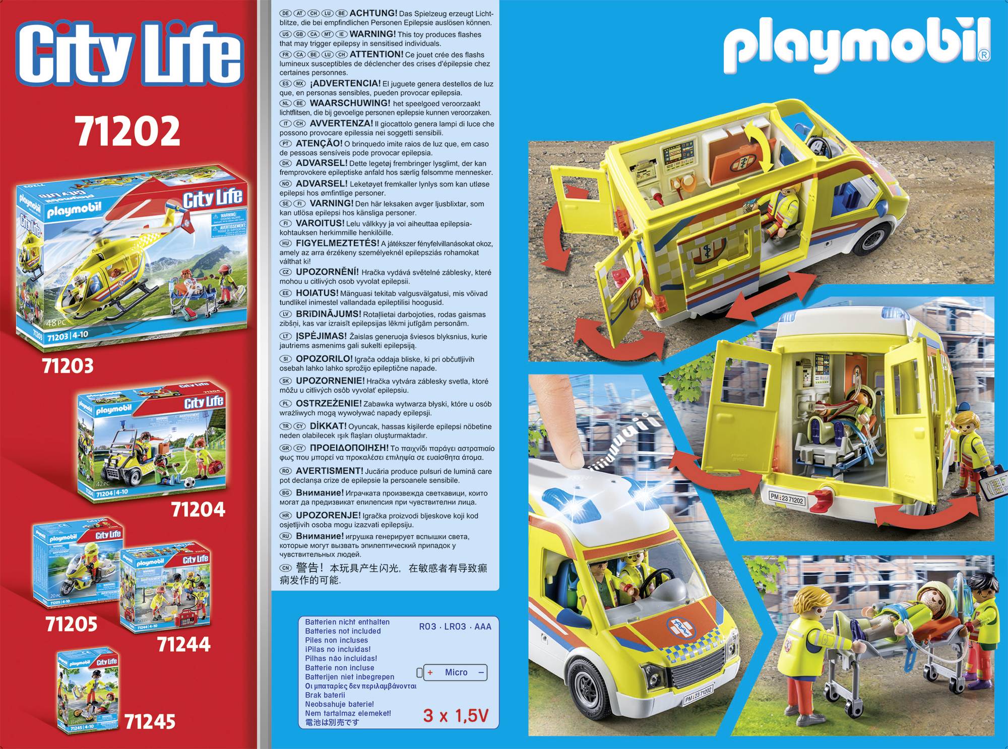 Playmobil® City Life Rettungswagen mit Licht und Sound 71202