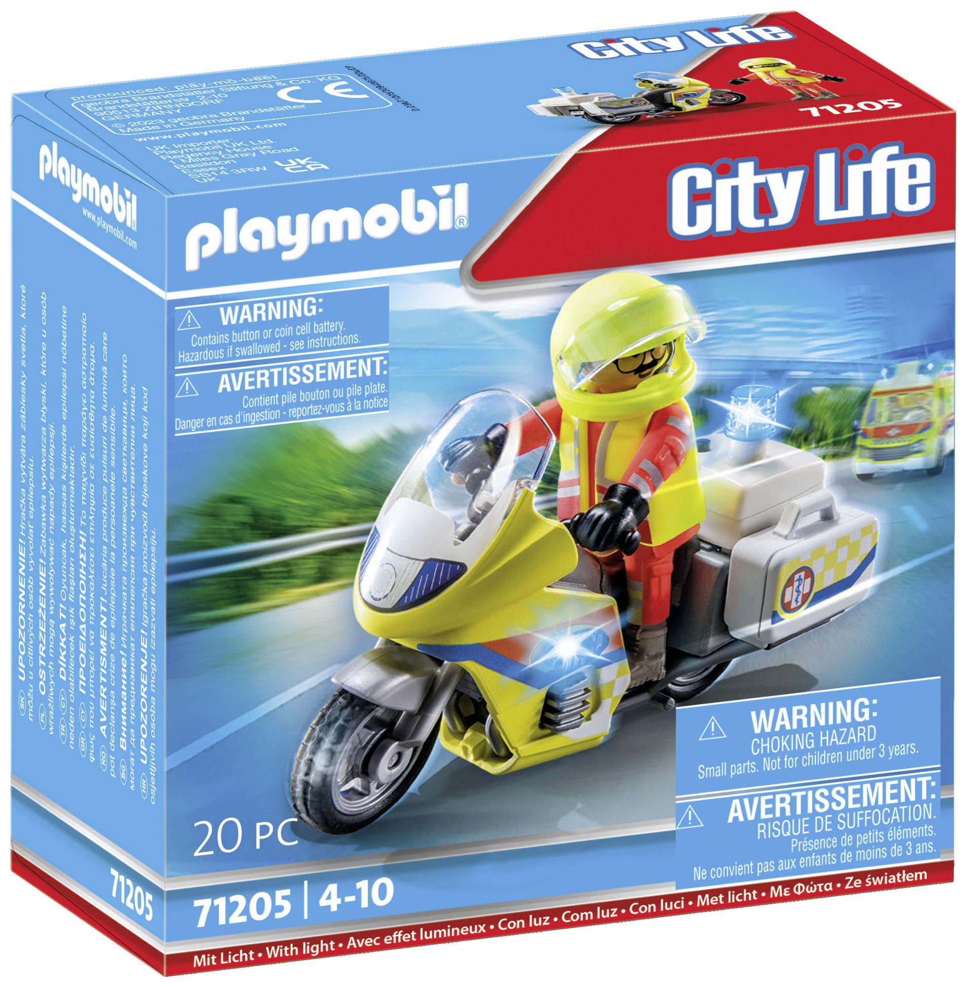 Playmobil® City Life Notarzt-Motorrad mit Blinklicht 71205