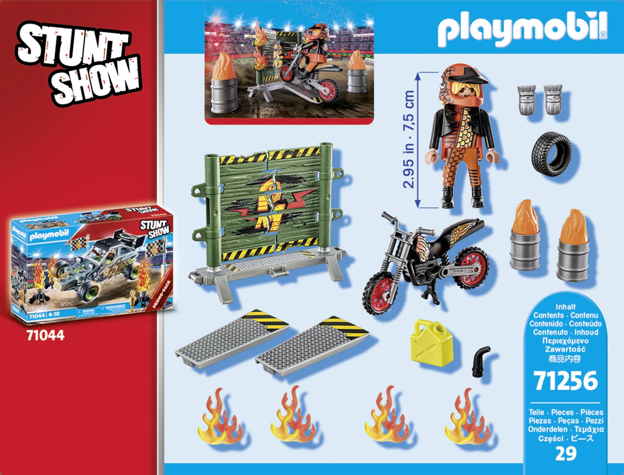 Playmobil® Stuntshow Starter Pack Stuntshow Motorrad mit Feuerwand 71256