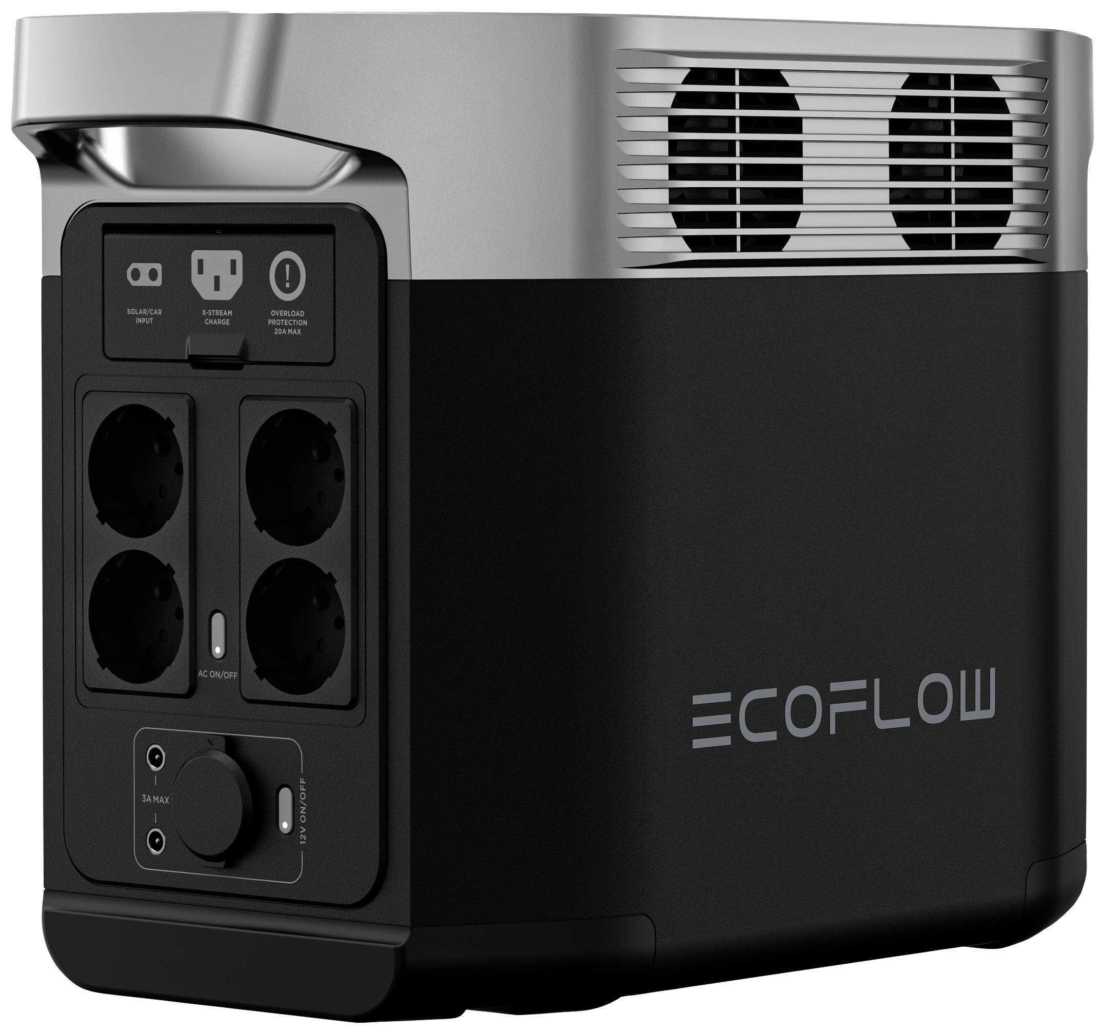 ECOFLOW Delta 2 Powerstation LiFePO 4 Schwarz mit Laderegler