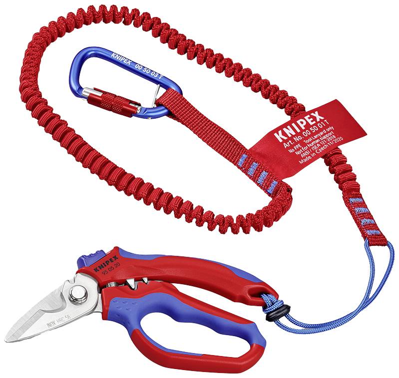 Knipex Gewinkelte Elektrikerschere mit Mehrkomponenten-Hüllen, glasfaserverstärkt 160 mm 95 05 20 SB