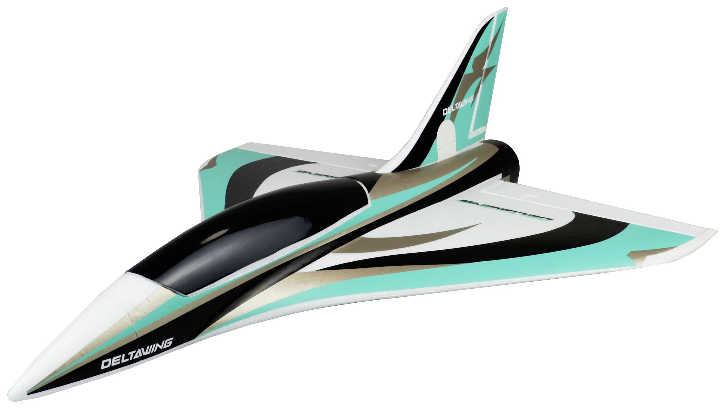 Amewi AMXFlight Delta Wing Schwarz, Türkis, Gold RC Jetmodell PNP 550mm