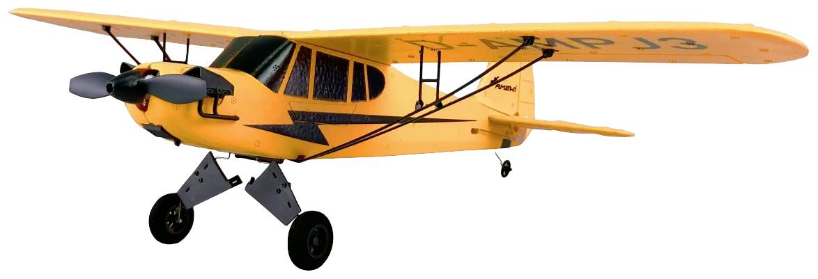 Amewi Piper J-3 CUP Gelb, Schwarz RC Modellflugzeug RtF 505 mm