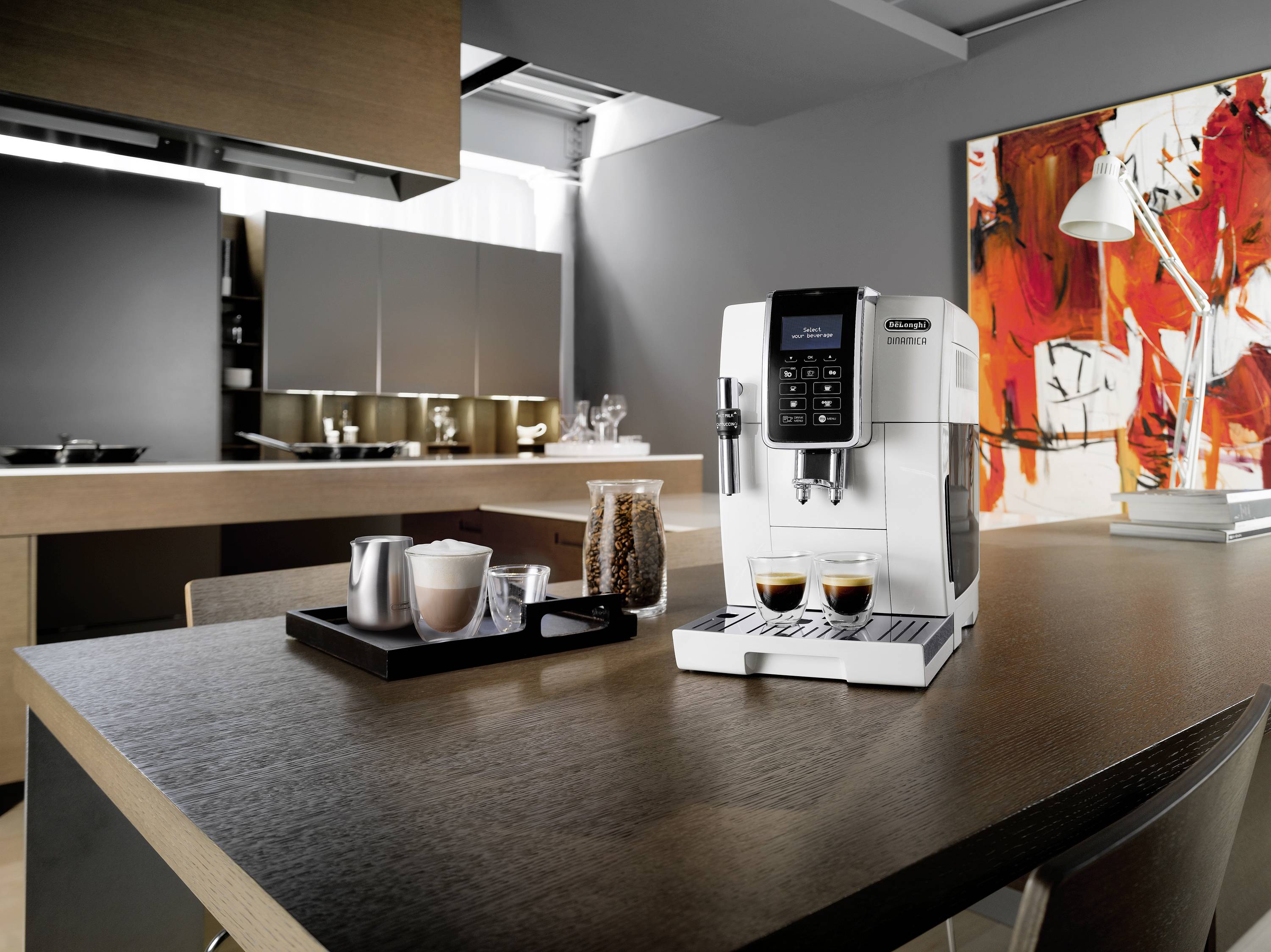 DE LONGHI - De'Longhi DINAMICA ECAM350.35.W - Automatische Kaffeemaschine mit Cappuccinatore