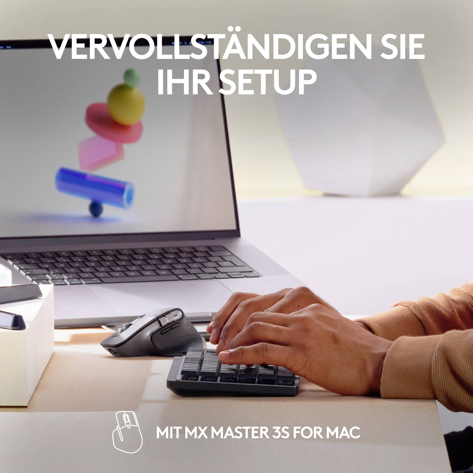 Logitech MX Mechanical Mini for Mac Minimalist Kabellos Tastatur Deutsch, QWERTZ, Mac Spacegrau Wiederaufladbar