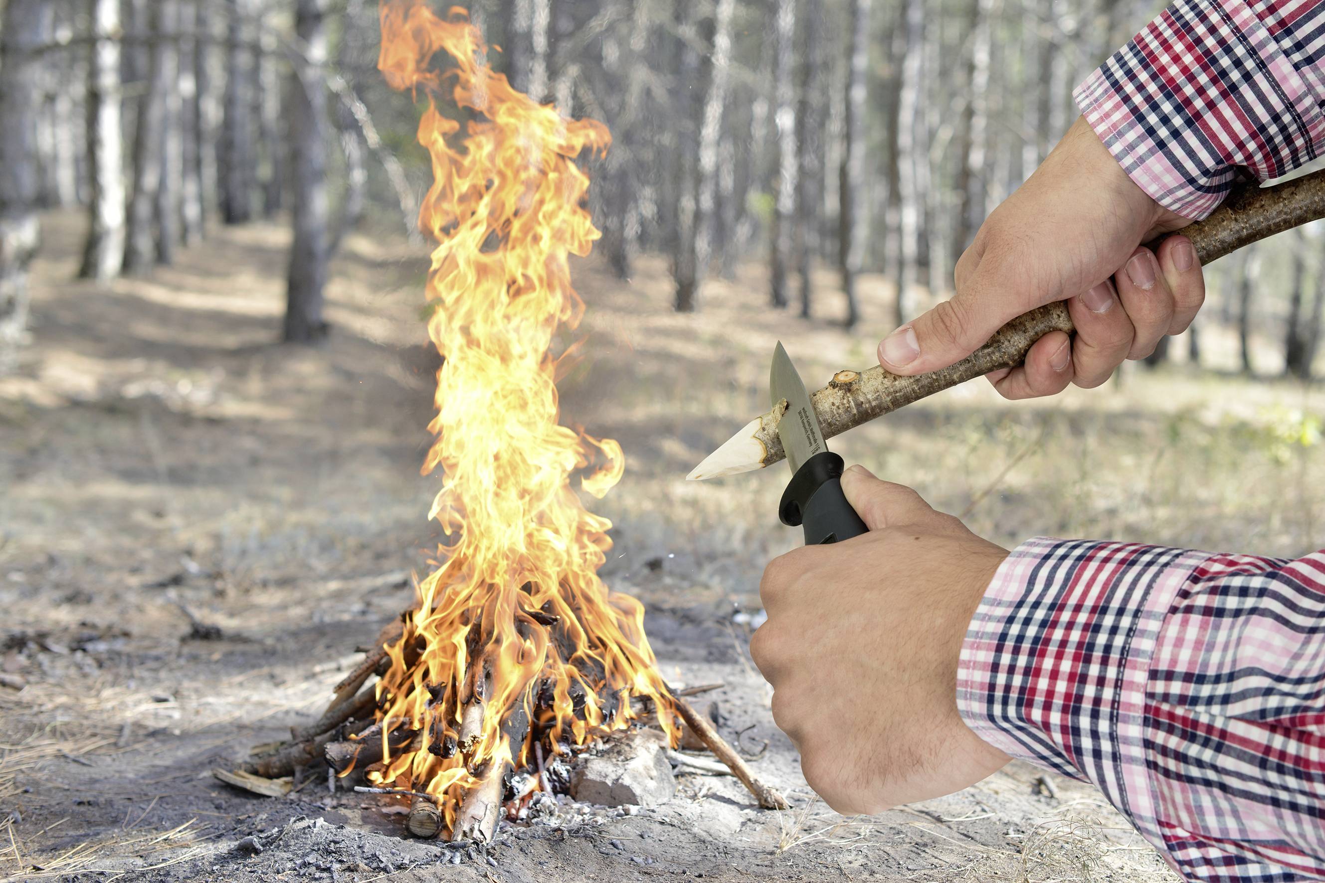 Wolfcraft 4085000 Outdoormesser mit Holster Anthrazit