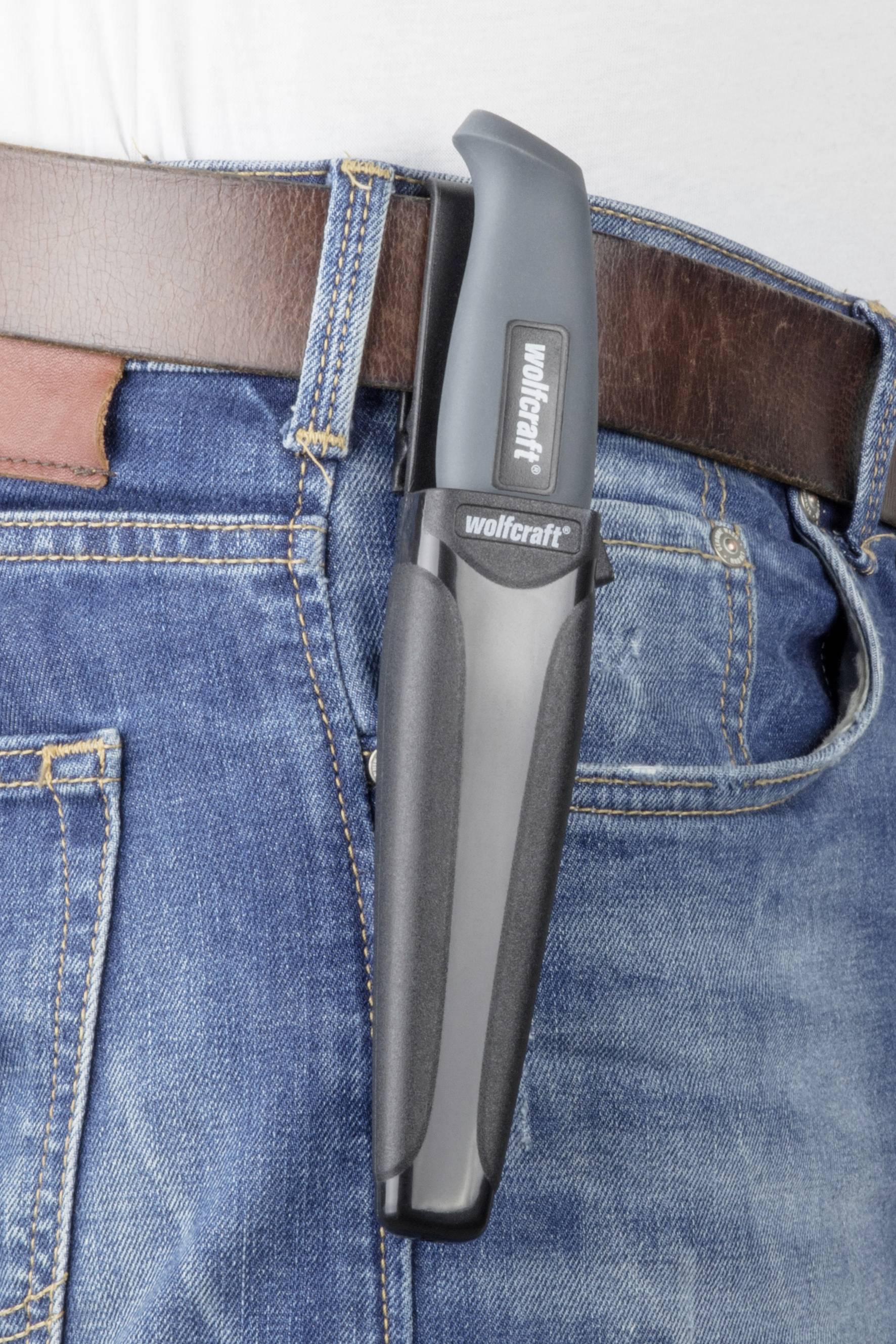 Wolfcraft 4085000 Outdoormesser mit Holster Anthrazit
