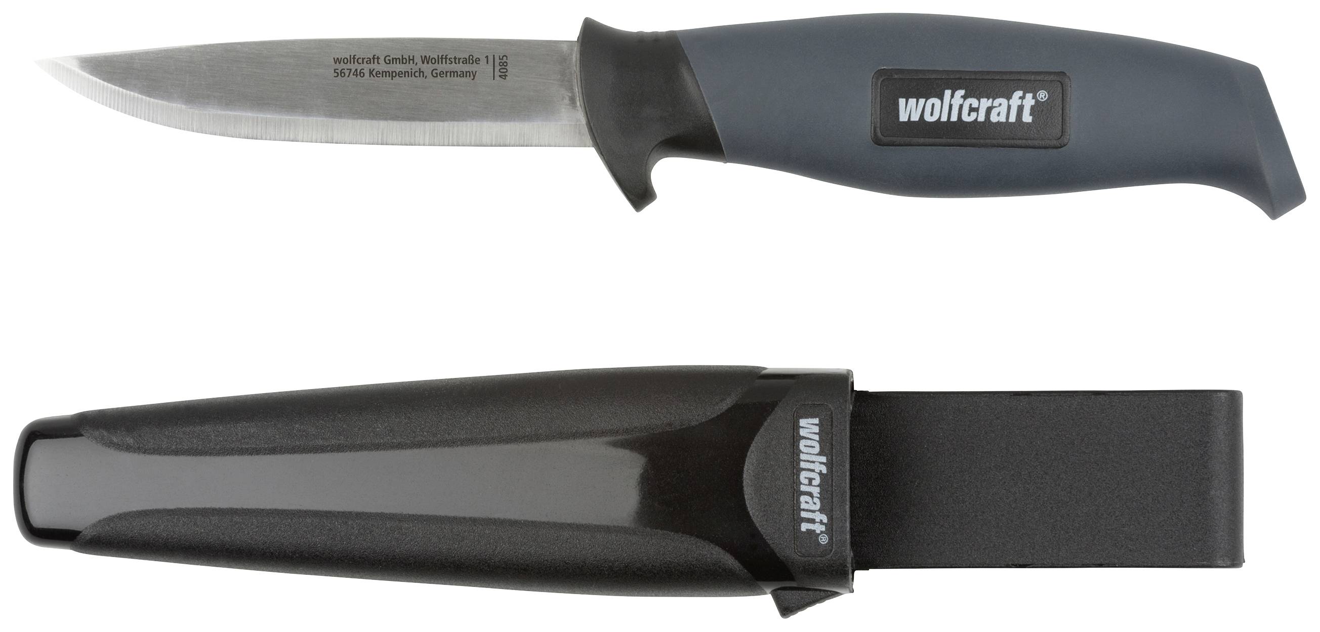 Wolfcraft 4085000 Outdoormesser mit Holster Anthrazit