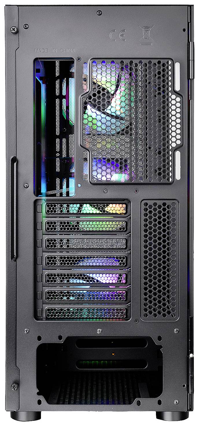 Thermaltake CA-1T9-00M1WN-01 Midi-Tower PC-Gehäuse Schwarz 3 Vorinstallierte LED Lüfter, LCS Kompatibel, Seitenfenster, Für DIY Wasserkühlung gee