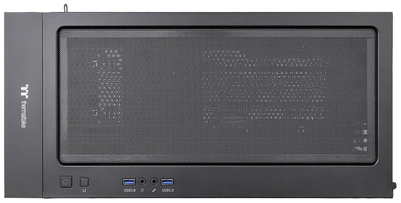 Thermaltake CA-1T9-00M1WN-01 Midi-Tower PC-Gehäuse Schwarz 3 Vorinstallierte LED Lüfter, LCS Kompatibel, Seitenfenster, Für DIY Wasserkühlung gee