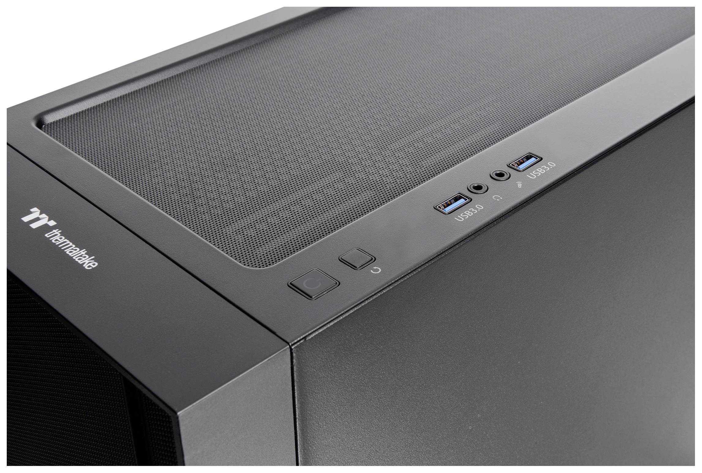 Thermaltake CA-1T9-00M1WN-01 Midi-Tower PC-Gehäuse Schwarz 3 Vorinstallierte LED Lüfter, LCS Kompatibel, Seitenfenster, Für DIY Wasserkühlung gee