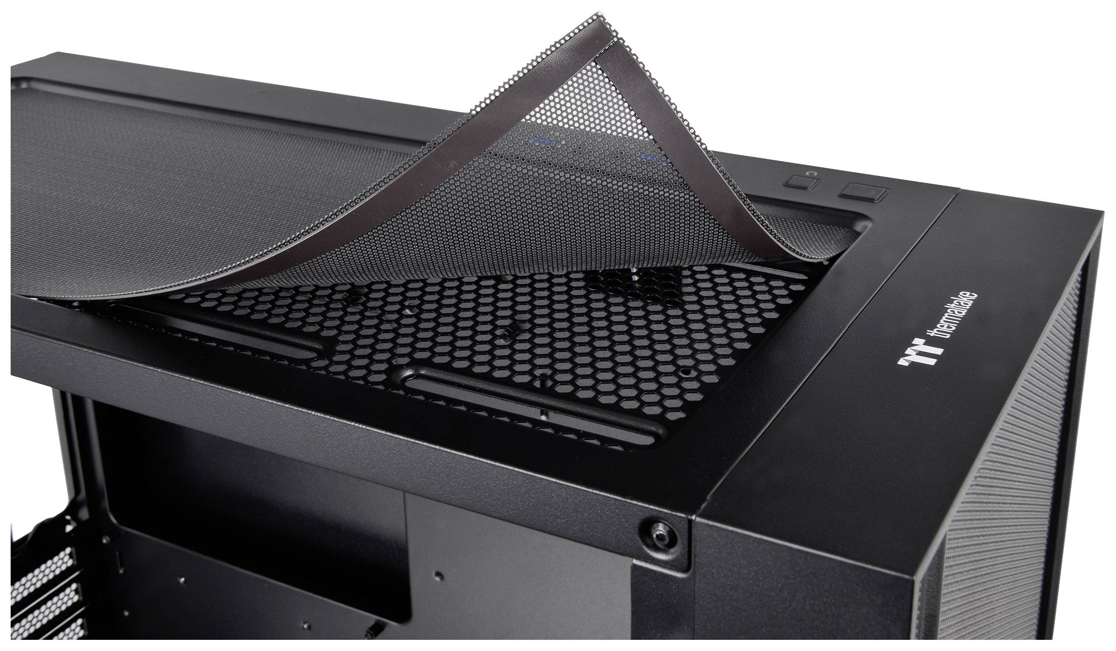 Thermaltake CA-1T9-00M1WN-01 Midi-Tower PC-Gehäuse Schwarz 3 Vorinstallierte LED Lüfter, LCS Kompatibel, Seitenfenster, Für DIY Wasserkühlung gee