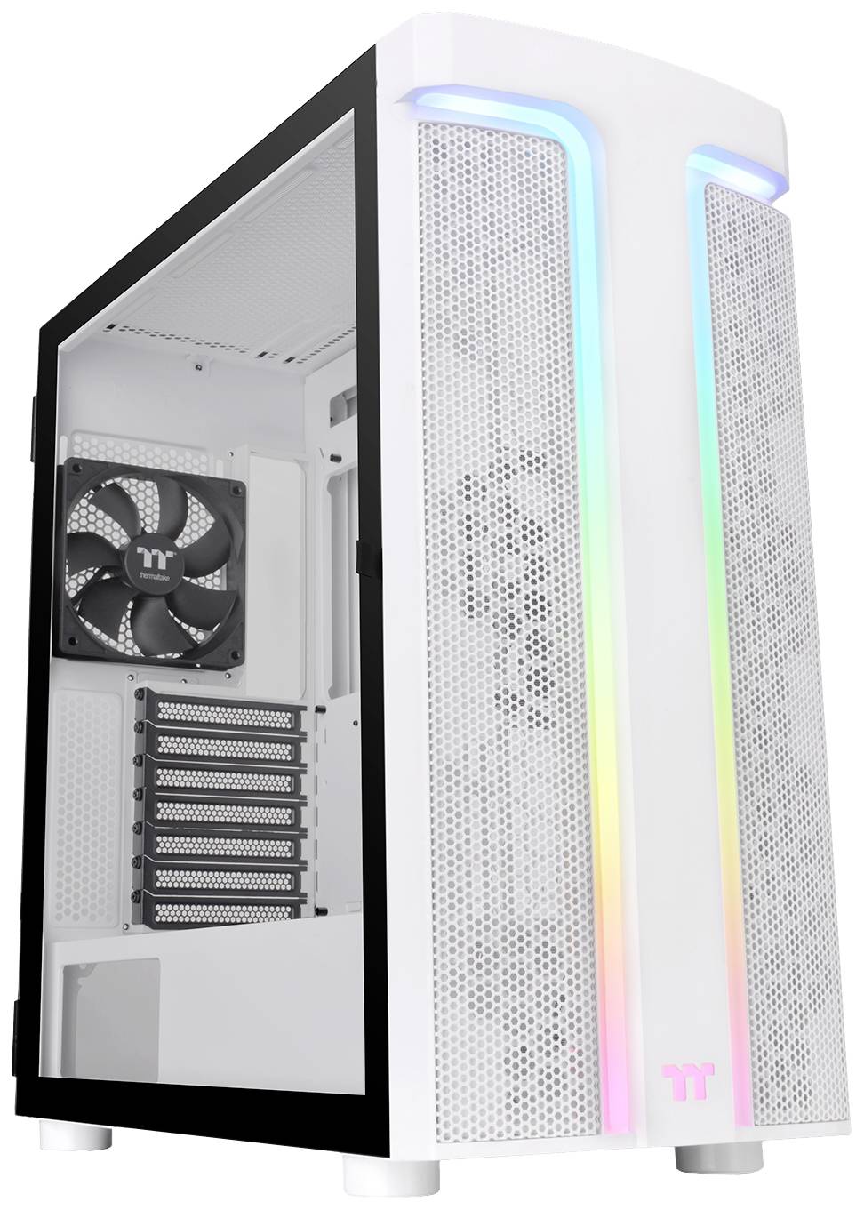 Thermaltake CA-1X4-00M6WN-00 Midi-Tower PC-Gehäuse Weiß LCS Kompatibel, Seitenfenster, Für AIO Wasserkühlung geeignet, Für DIY Wasserkühlung ge