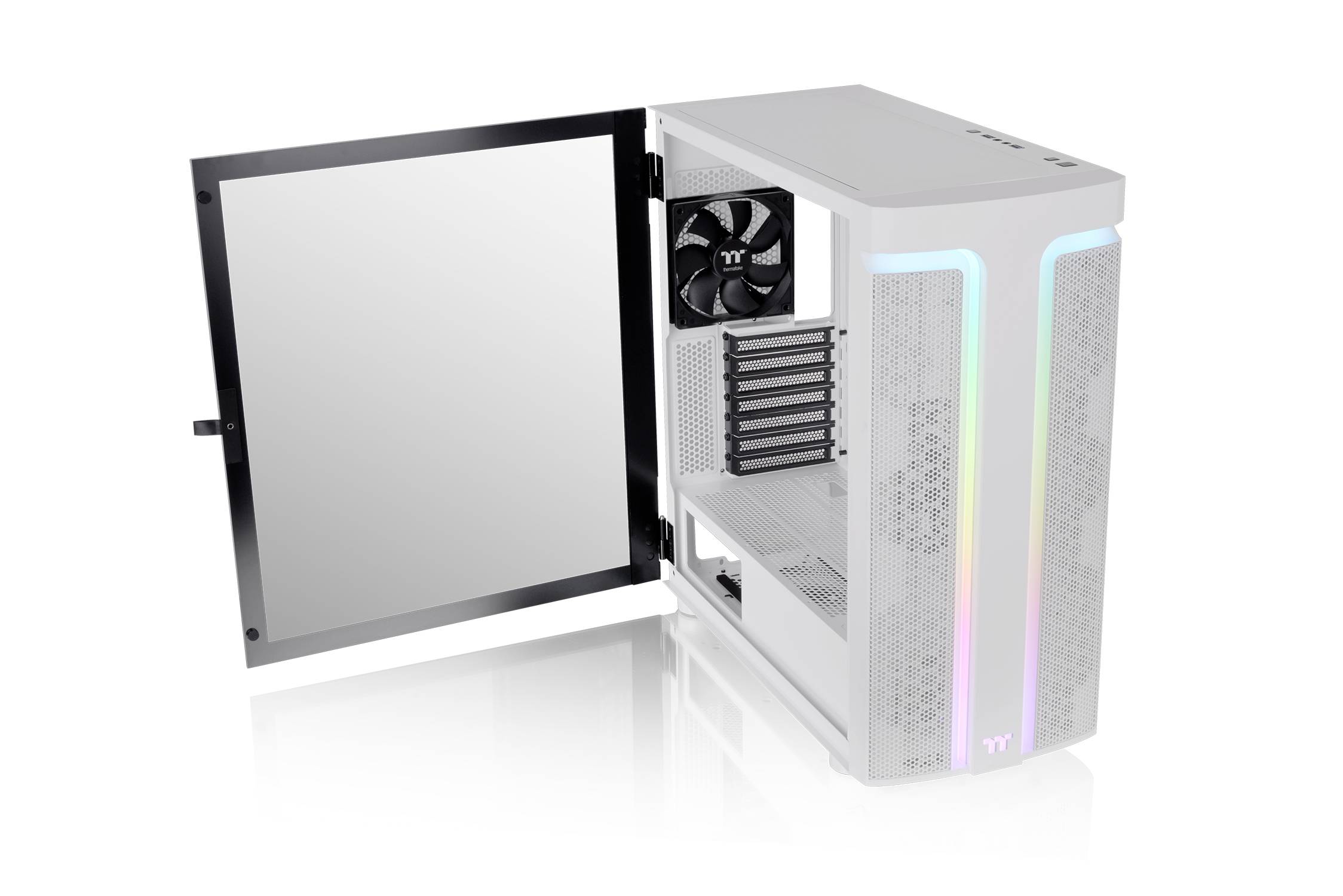 Thermaltake CA-1X4-00M6WN-00 Midi-Tower PC-Gehäuse Weiß LCS Kompatibel, Seitenfenster, Für AIO Wasserkühlung geeignet, Für DIY Wasserkühlung ge