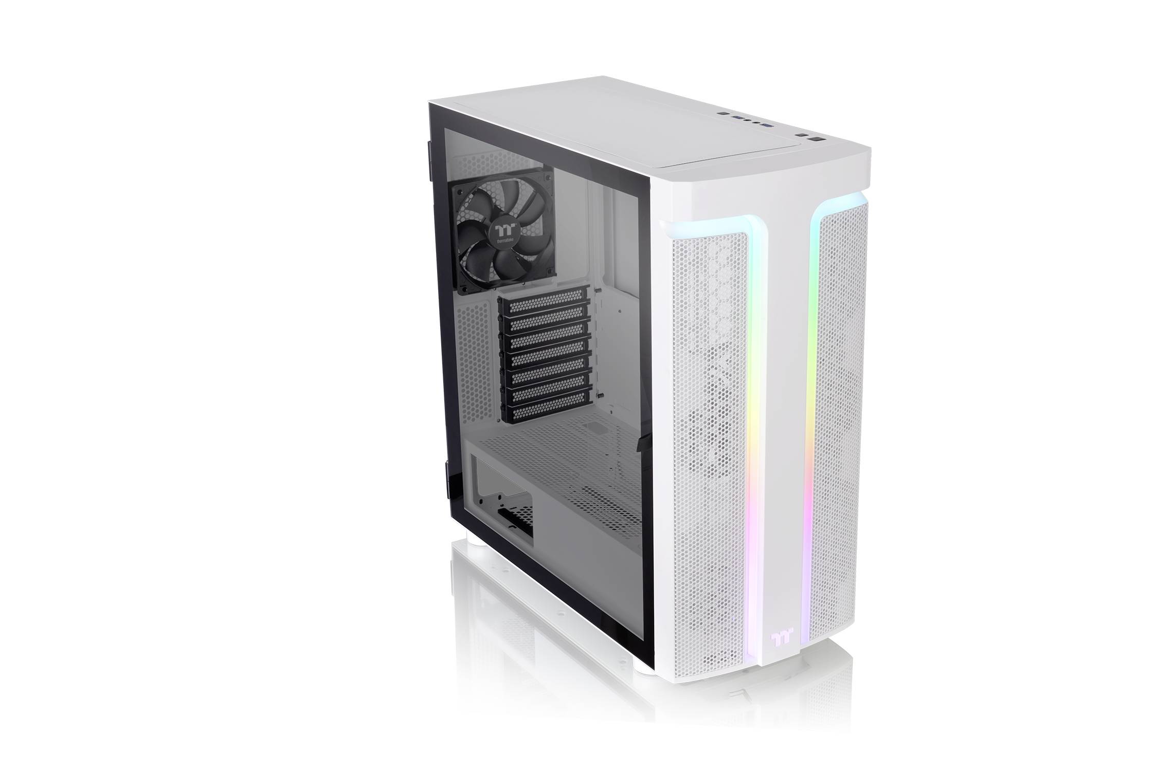 Thermaltake CA-1X4-00M6WN-00 Midi-Tower PC-Gehäuse Weiß LCS Kompatibel, Seitenfenster, Für AIO Wasserkühlung geeignet, Für DIY Wasserkühlung ge