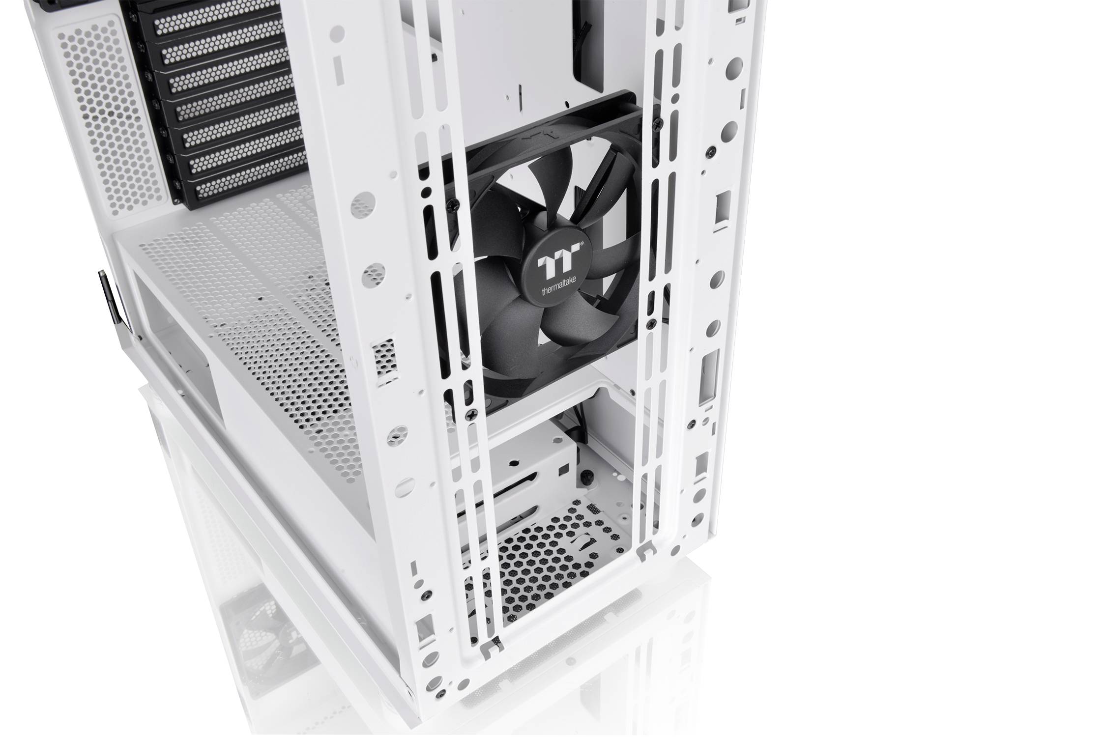 Thermaltake CA-1X4-00M6WN-00 Midi-Tower PC-Gehäuse Weiß LCS Kompatibel, Seitenfenster, Für AIO Wasserkühlung geeignet, Für DIY Wasserkühlung ge