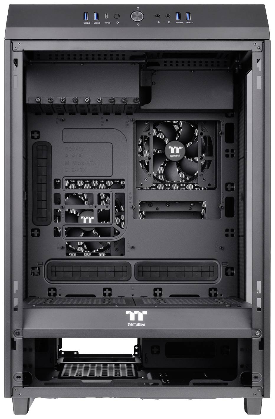 Thermaltake CA-1X1-00M1WN-00 Full Tower PC-Gehäuse Schwarz LCS Kompatibel, Seitenfenster, Für DIY Wasserkühlung geeignet, Für AIO