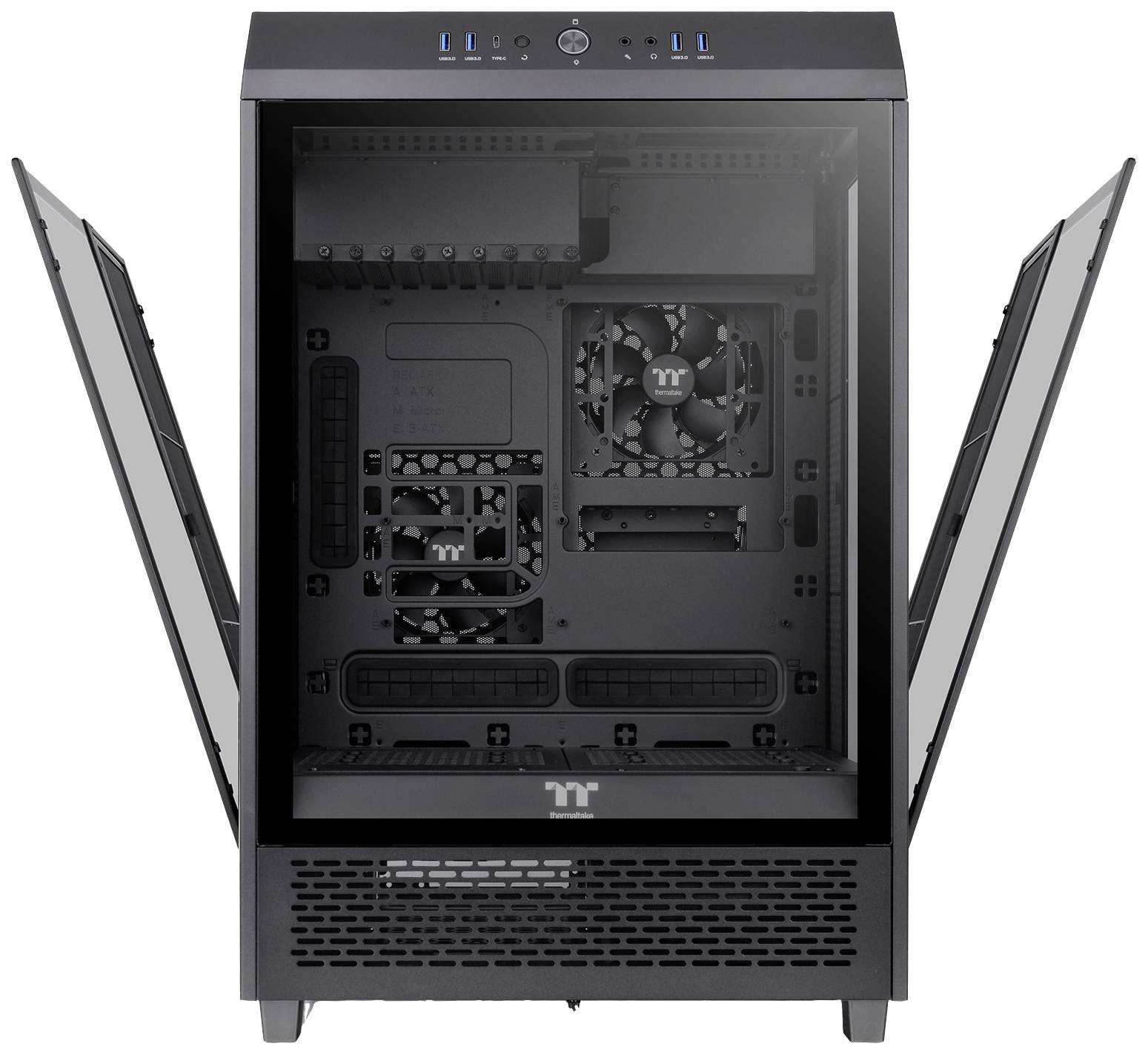 Thermaltake CA-1X1-00M1WN-00 Full Tower PC-Gehäuse Schwarz LCS Kompatibel, Seitenfenster, Für DIY Wasserkühlung geeignet, Für AIO