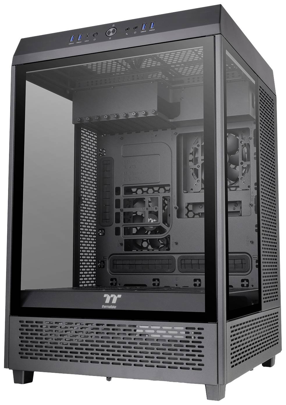 Thermaltake CA-1X1-00M1WN-00 Full Tower PC-Gehäuse Schwarz LCS Kompatibel, Seitenfenster, Für DIY Wasserkühlung geeignet, Für AIO