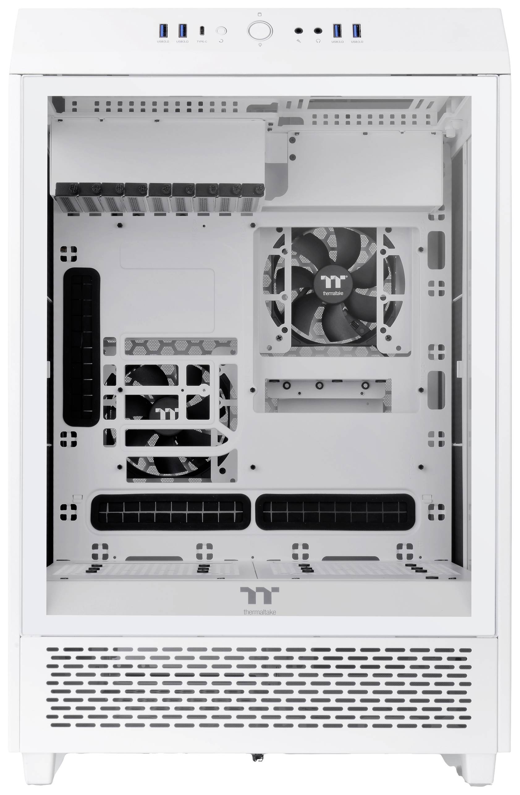 Thermaltake CA-1X1-00M6WN-00 Full Tower PC-Gehäuse Weiß LCS Kompatibel, Seitenfenster, Für DIY Wasserkühlung geeignet, Für AIO Wasserkühlung ge