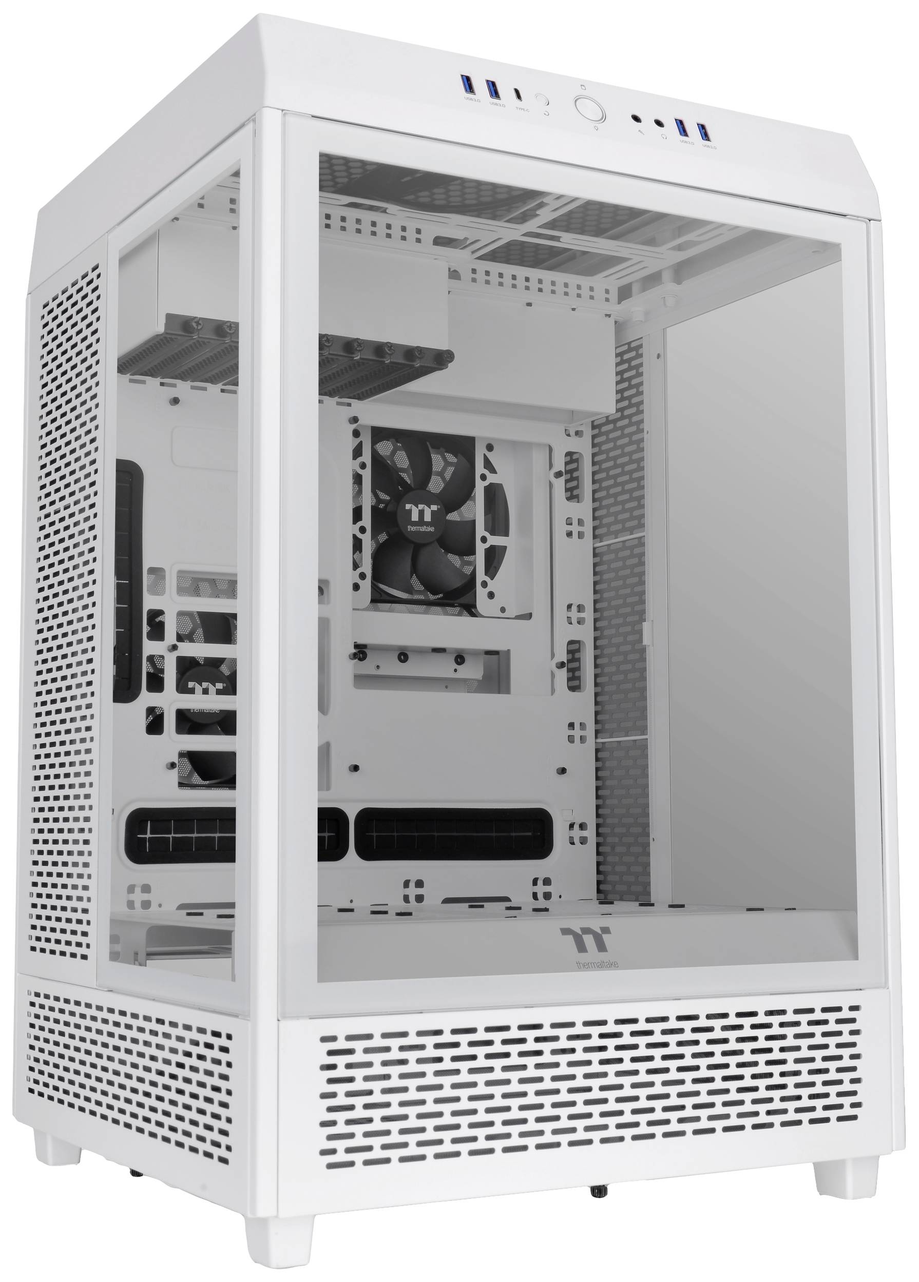 Thermaltake CA-1X1-00M6WN-00 Full Tower PC-Gehäuse Weiß LCS Kompatibel, Seitenfenster, Für DIY Wasserkühlung geeignet, Für AIO Wasserkühlung ge