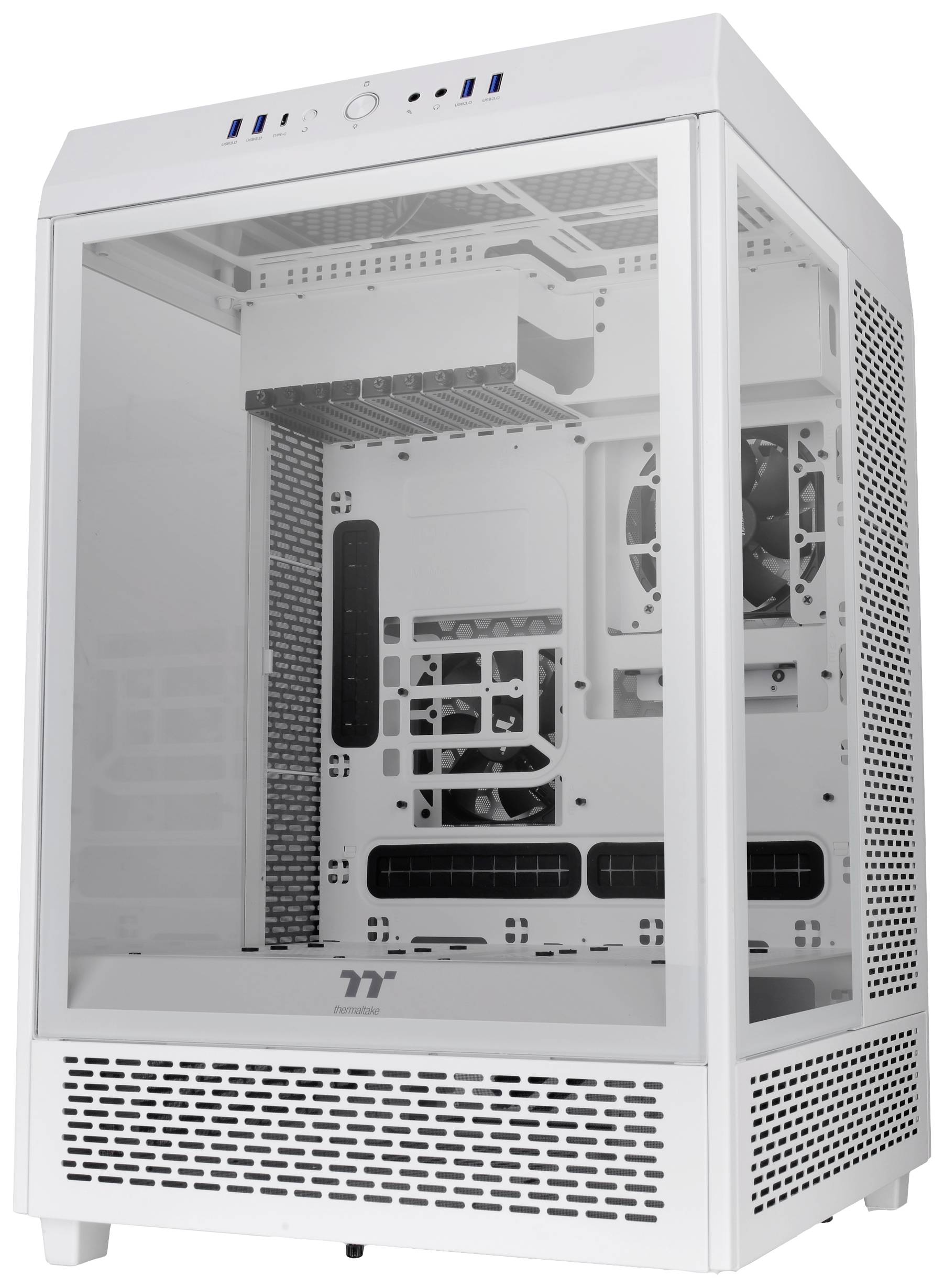 Thermaltake CA-1X1-00M6WN-00 Full Tower PC-Gehäuse Weiß LCS Kompatibel, Seitenfenster, Für DIY Wasserkühlung geeignet, Für AIO Wasserkühlung ge