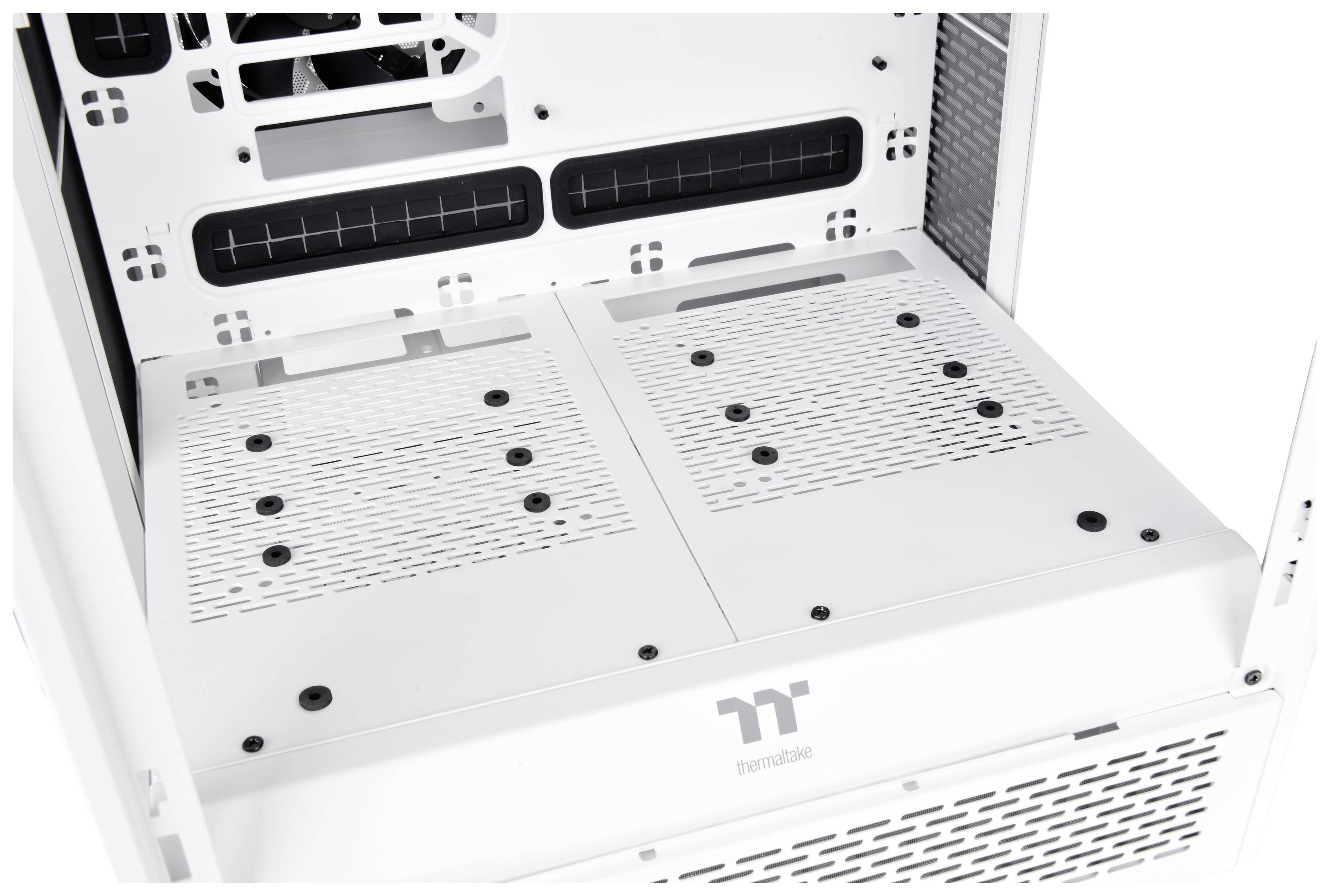 Thermaltake CA-1X1-00M6WN-00 Full Tower PC-Gehäuse Weiß LCS Kompatibel, Seitenfenster, Für DIY Wasserkühlung geeignet, Für AIO Wasserkühlung ge