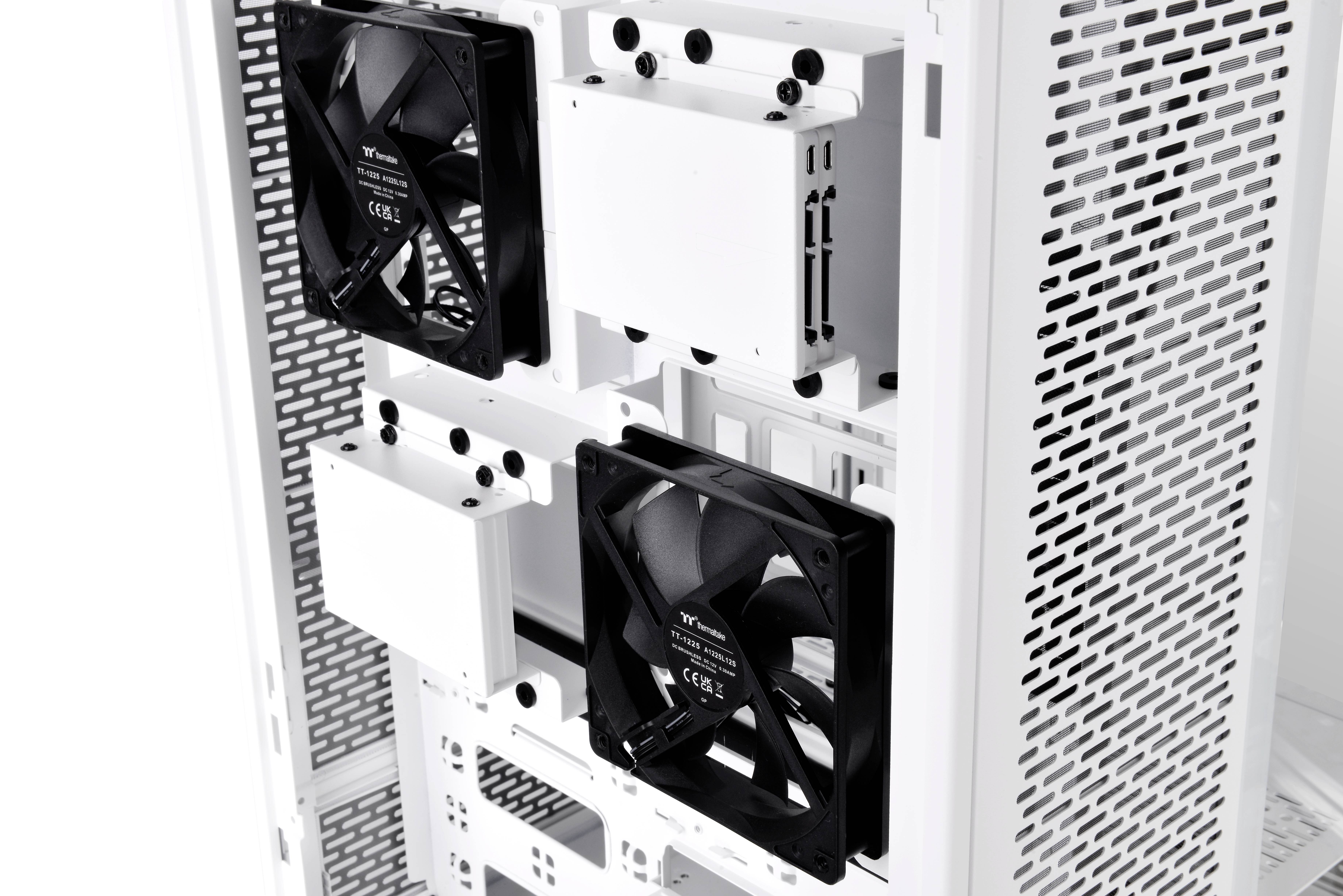 Thermaltake CA-1X1-00M6WN-00 Full Tower PC-Gehäuse Weiß LCS Kompatibel, Seitenfenster, Für DIY Wasserkühlung geeignet, Für AIO Wasserkühlung ge