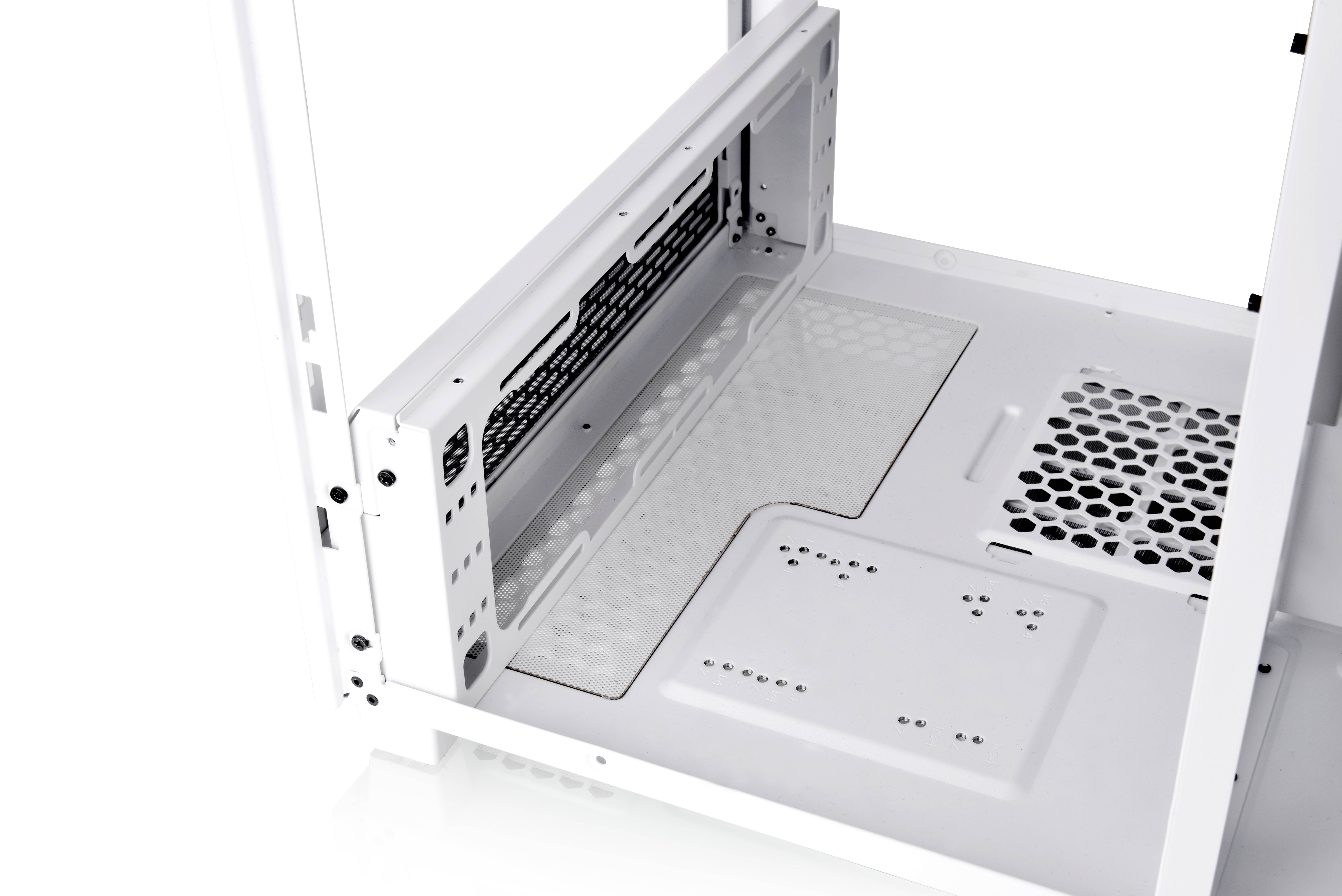 Thermaltake CA-1X1-00M6WN-00 Full Tower PC-Gehäuse Weiß LCS Kompatibel, Seitenfenster, Für DIY Wasserkühlung geeignet, Für AIO Wasserkühlung ge