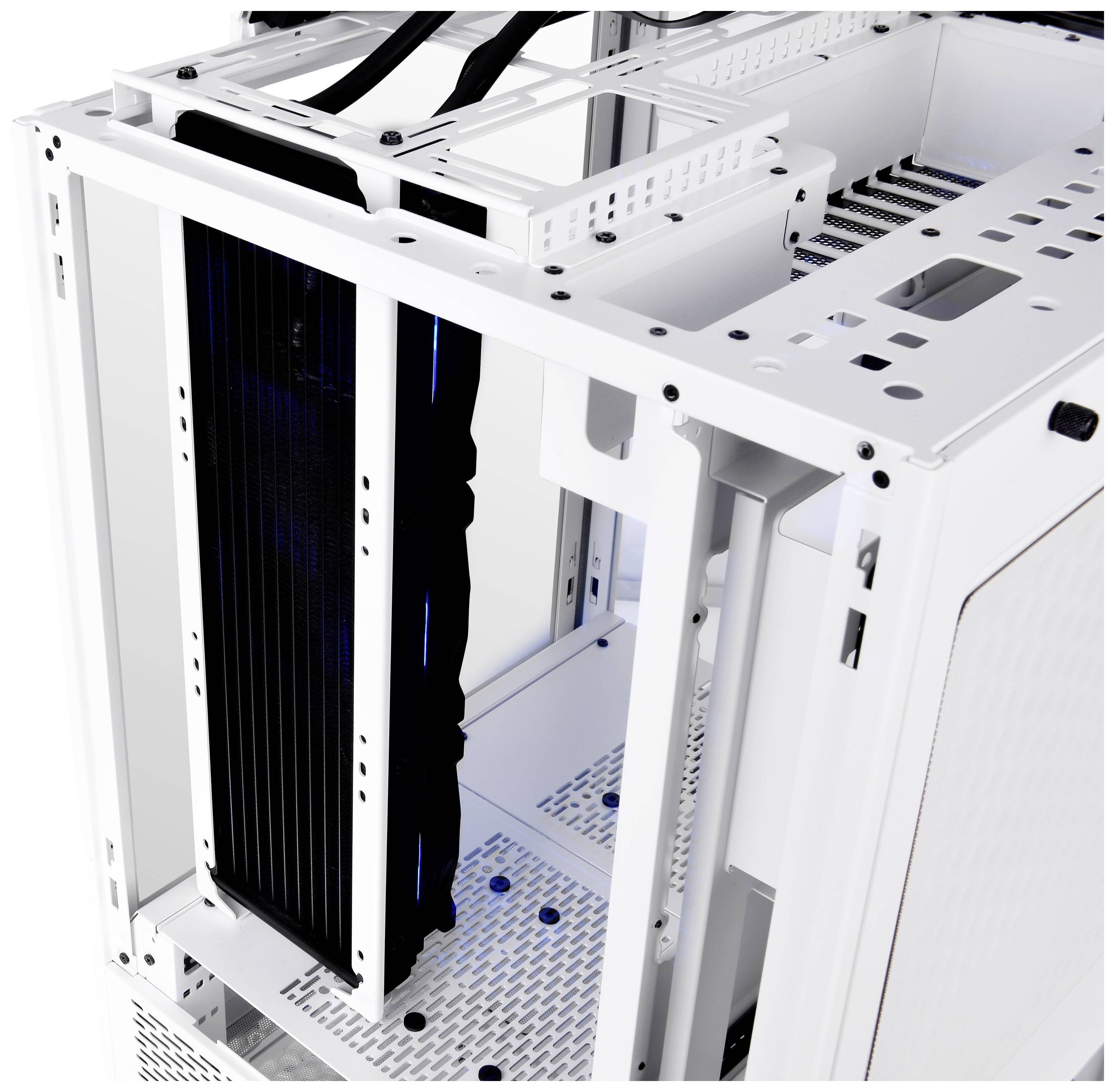 Thermaltake CA-1X1-00M6WN-00 Full Tower PC-Gehäuse Weiß LCS Kompatibel, Seitenfenster, Für DIY Wasserkühlung geeignet, Für AIO Wasserkühlung ge