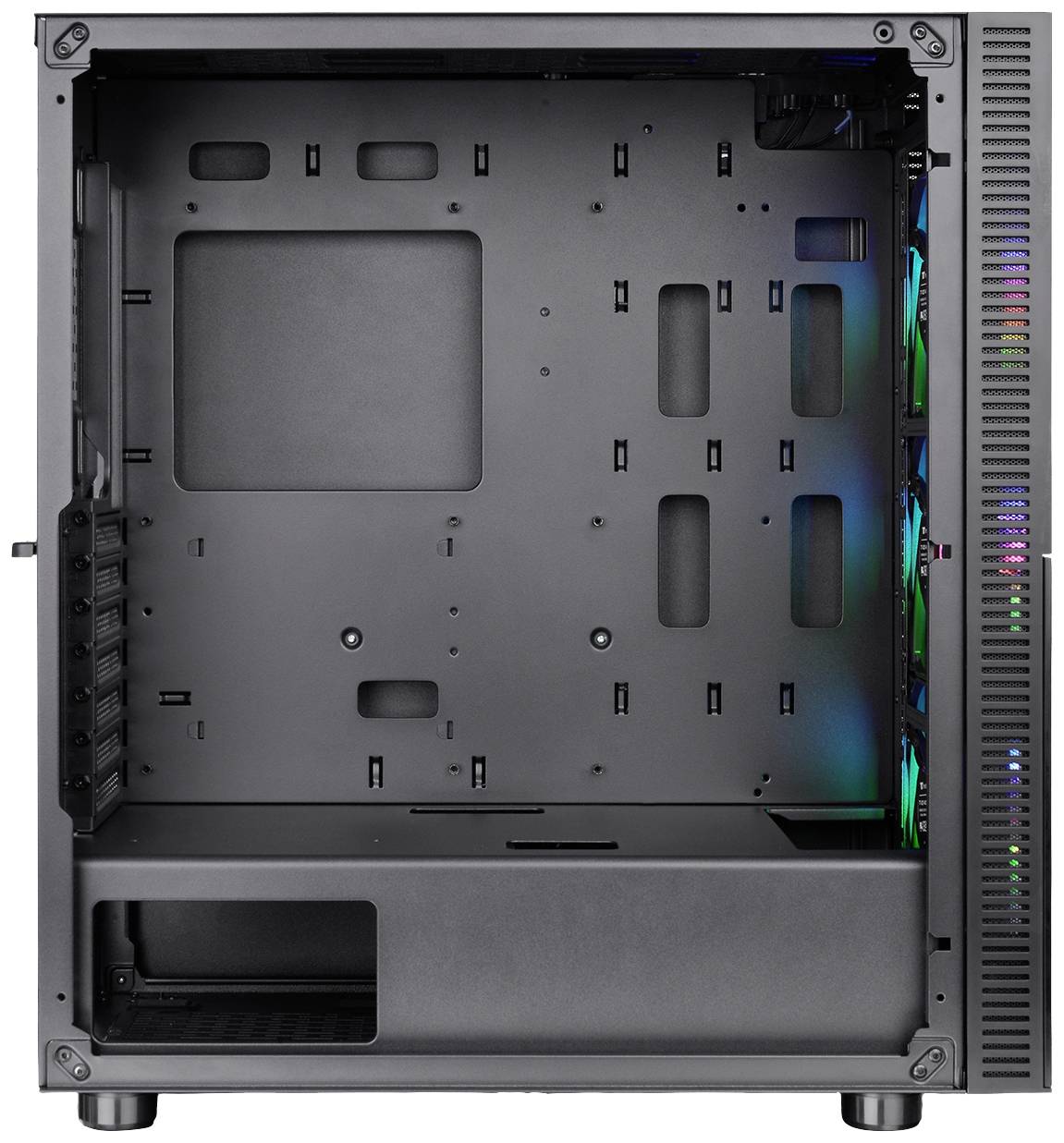 Thermaltake CA-1W1-00M1WN-01 Midi-Tower PC-Gehäuse Schwarz 3 Vorinstallierte LED Lüfter, LCS Kompat
