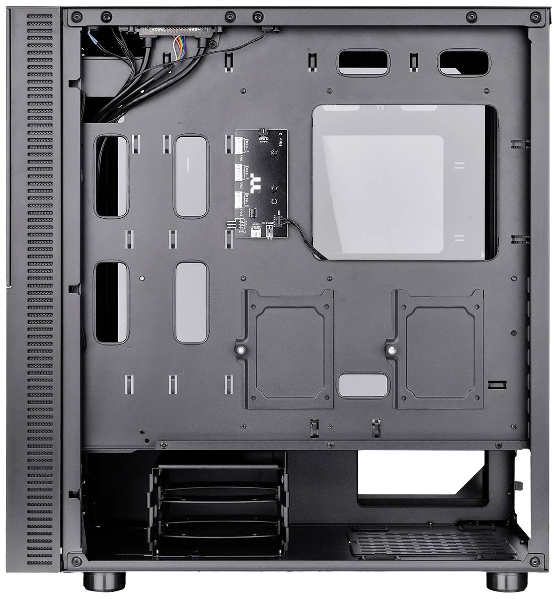 Thermaltake CA-1W1-00M1WN-01 Midi-Tower PC-Gehäuse Schwarz 3 Vorinstallierte LED Lüfter, LCS Kompat