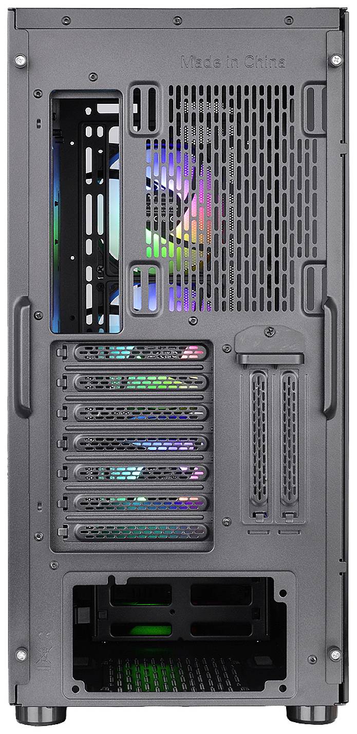 Thermaltake CA-1W1-00M1WN-01 Midi-Tower PC-Gehäuse Schwarz 3 Vorinstallierte LED Lüfter, LCS Kompat