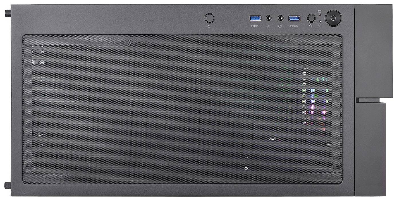 Thermaltake CA-1W1-00M1WN-01 Midi-Tower PC-Gehäuse Schwarz 3 Vorinstallierte LED Lüfter, LCS Kompatibel, Seitenfenster, Für DIY