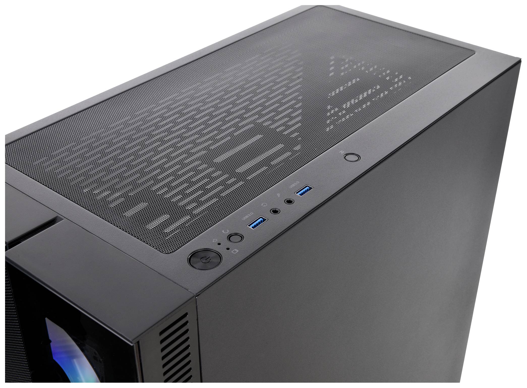 Thermaltake CA-1W1-00M1WN-01 Midi-Tower PC-Gehäuse Schwarz 3 Vorinstallierte LED Lüfter, LCS Kompatibel, Seitenfenster, Für DIY