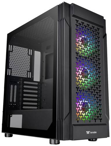 Thermaltake CA-1W2-00M1WN-01 Midi-Tower PC-Gehäuse Schwarz 3 Vorinstallierte LED Lüfter, LCS Kompat