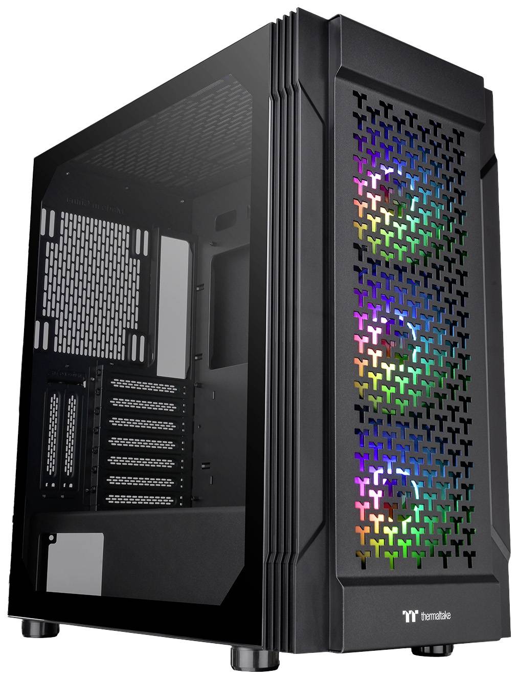 Thermaltake CA-1W2-00M1WN-01 Midi-Tower PC-Gehäuse Schwarz 3 Vorinstallierte LED Lüfter, LCS Kompat