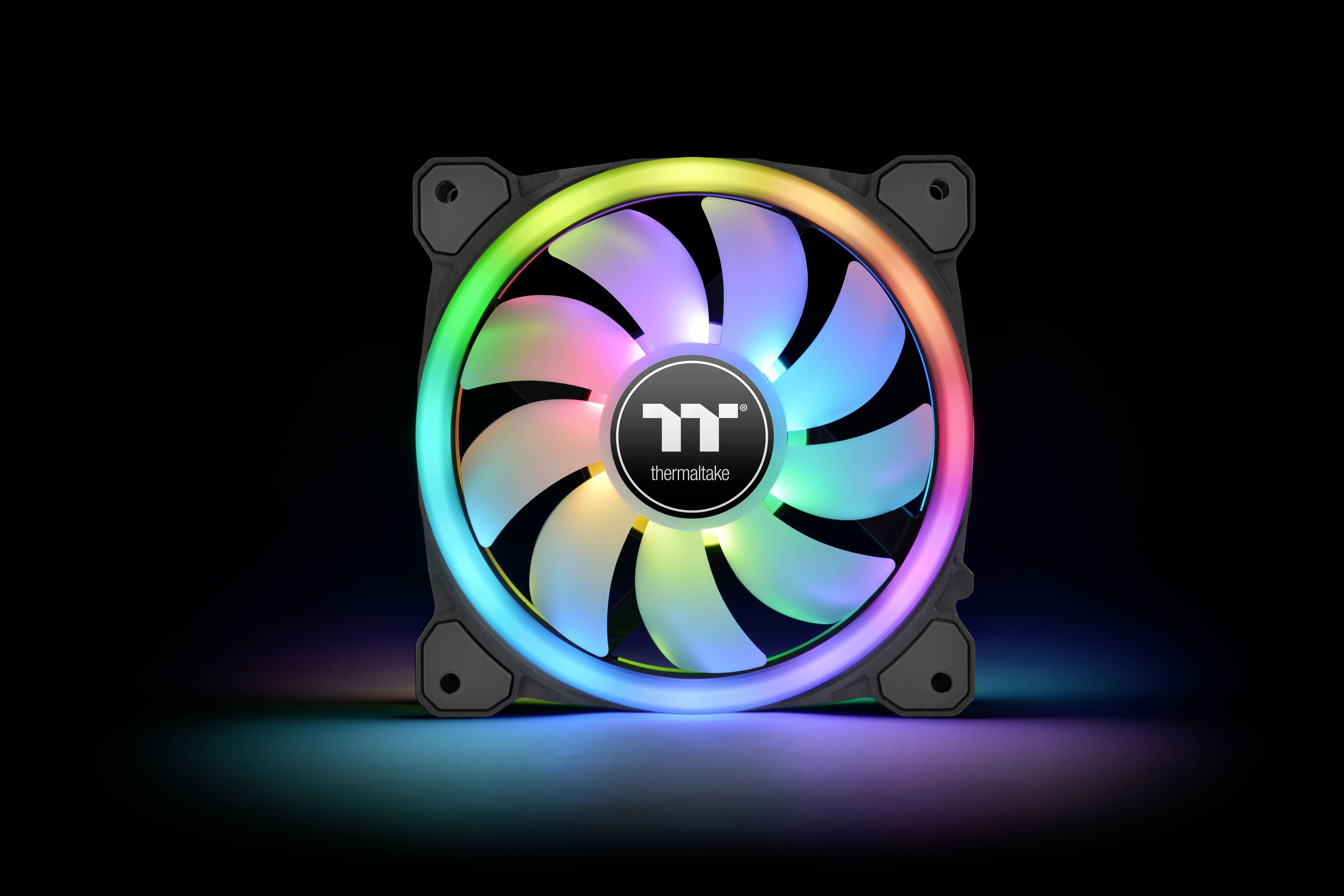 Thermaltake CL-F137-PL12SW-A PC-Gehäuse-Lüfter Schwarz (B x H x T) 184 x 129 x 162 mm inkl. LED-Beleuchtung, inkl. RGB-Beleuchtungssteuerung