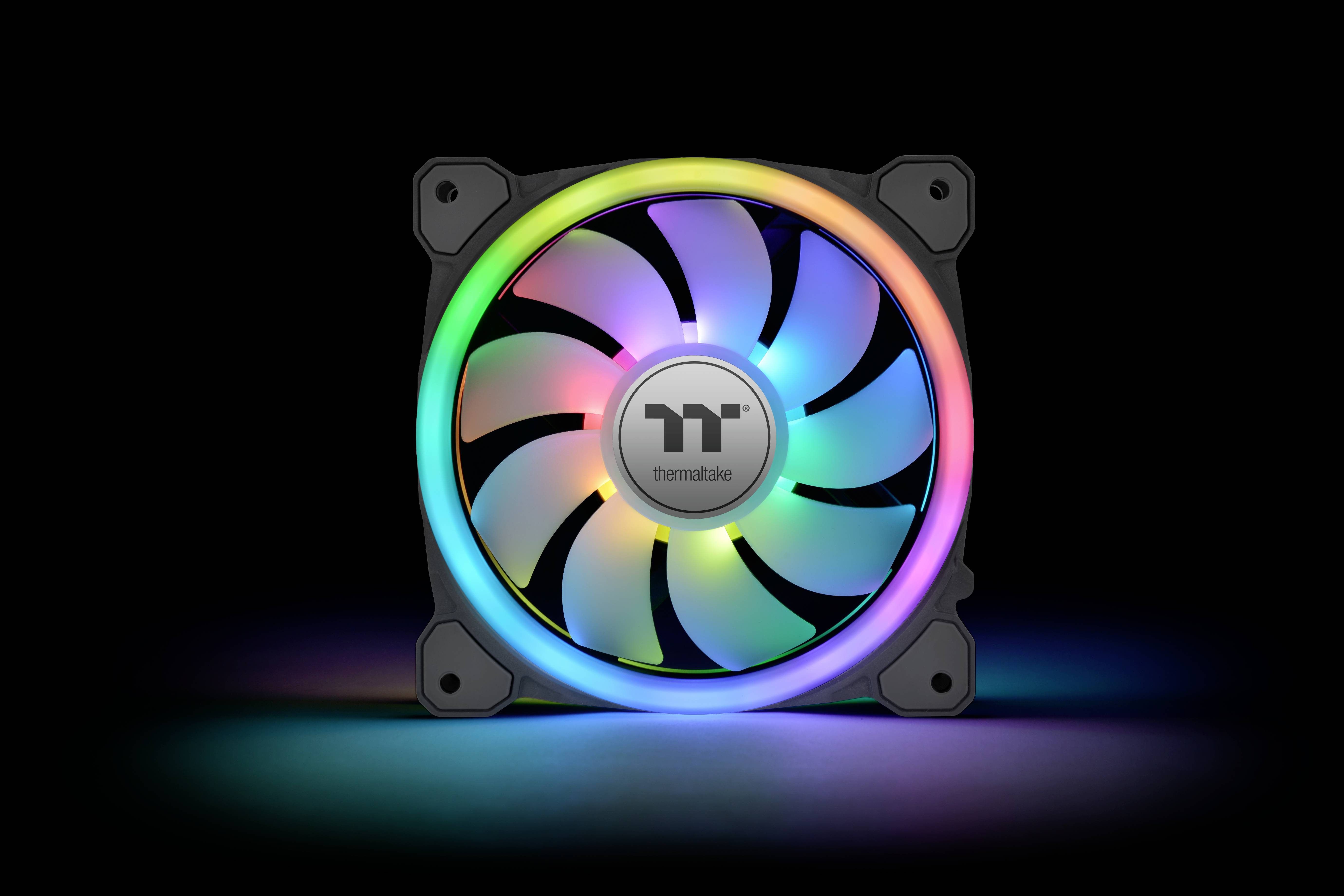 Thermaltake CL-F137-PL12SW-A PC-Gehäuse-Lüfter Schwarz (B x H x T) 184 x 129 x 162 mm inkl. LED-Beleuchtung, inkl. RGB-Beleuchtungssteuerung