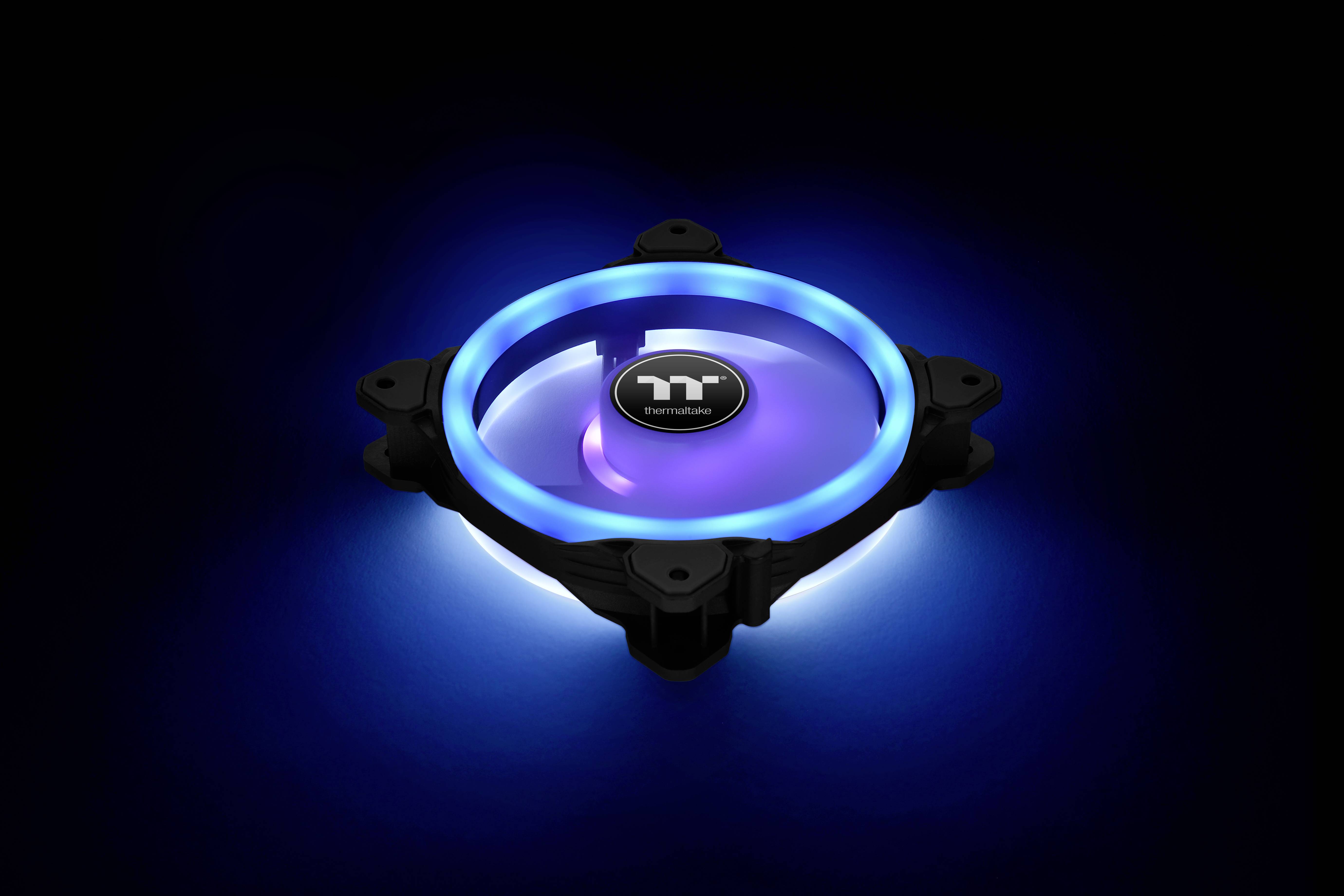 Thermaltake CL-F137-PL12SW-A PC-Gehäuse-Lüfter Schwarz (B x H x T) 184 x 129 x 162 mm inkl. LED-Beleuchtung, inkl. RGB-Beleuchtungssteuerung