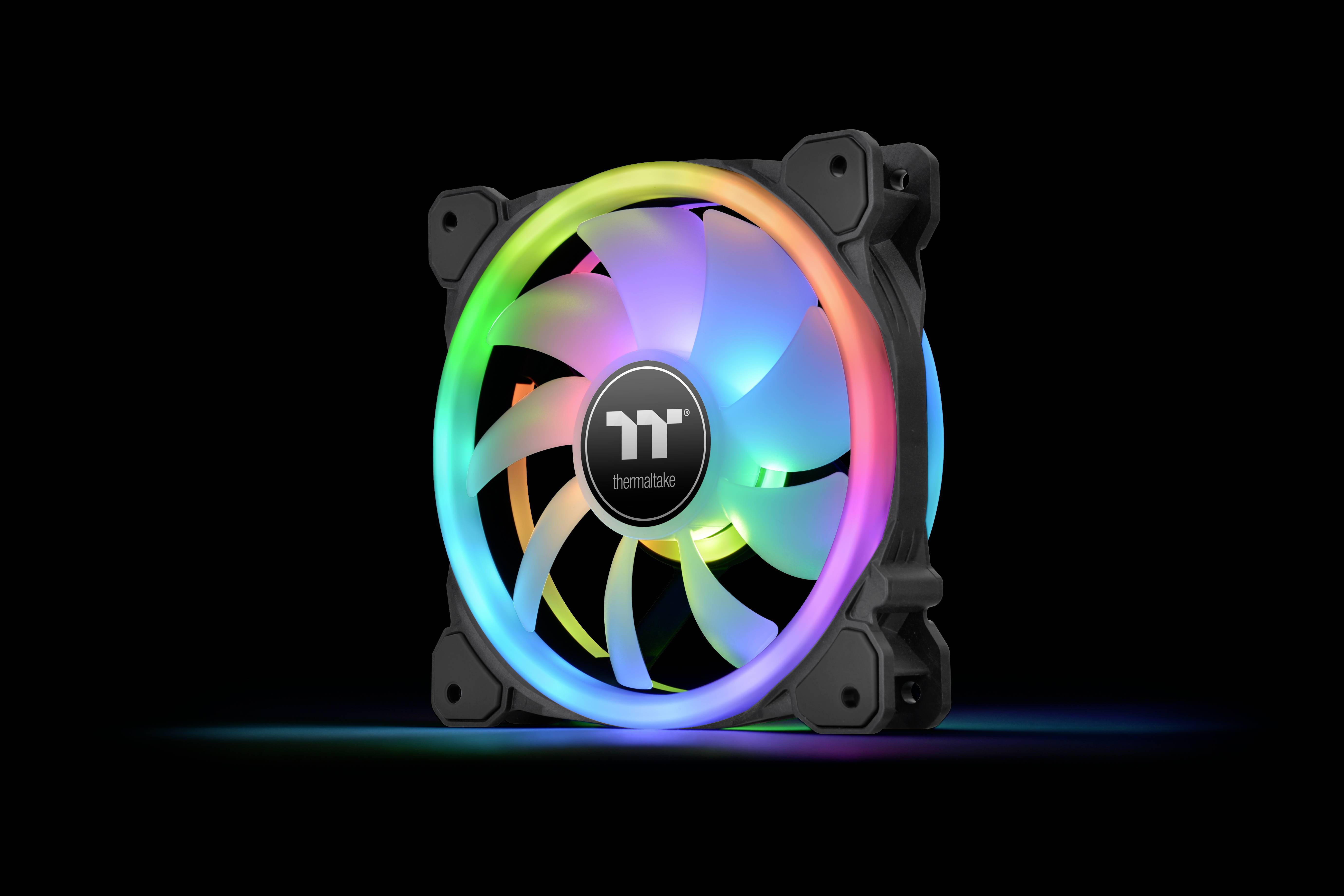 Thermaltake CL-F138-PL14SW-A PC-Gehäuse-Lüfter Schwarz (B x H x T) 184 x 149 x 182 mm inkl. LED-Beleuchtung, inkl. RGB-Beleuchtungssteuerung