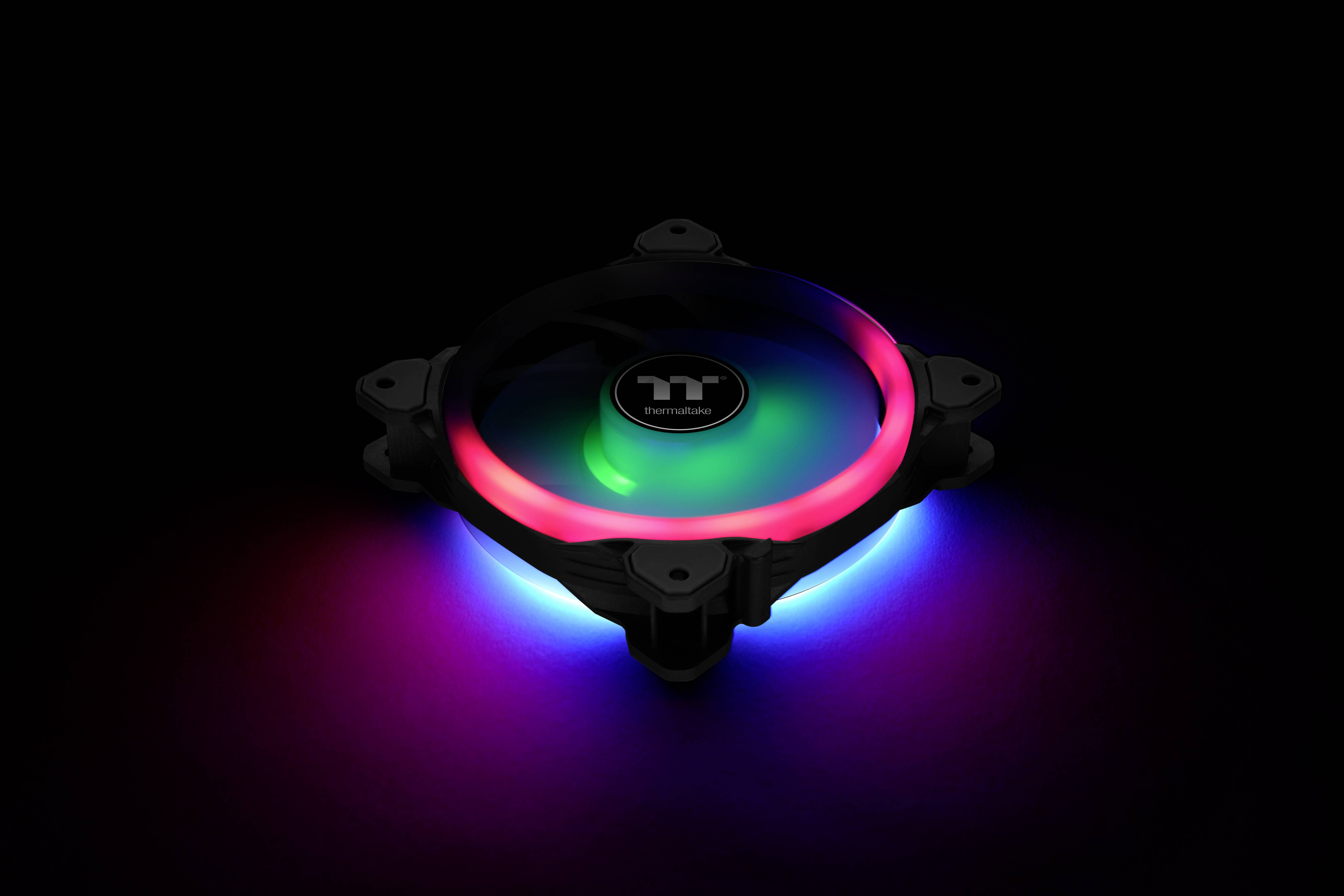 Thermaltake CL-F138-PL14SW-A PC-Gehäuse-Lüfter Schwarz (B x H x T) 184 x 149 x 182 mm inkl. LED-Beleuchtung, inkl. RGB-Beleuchtungssteuerung