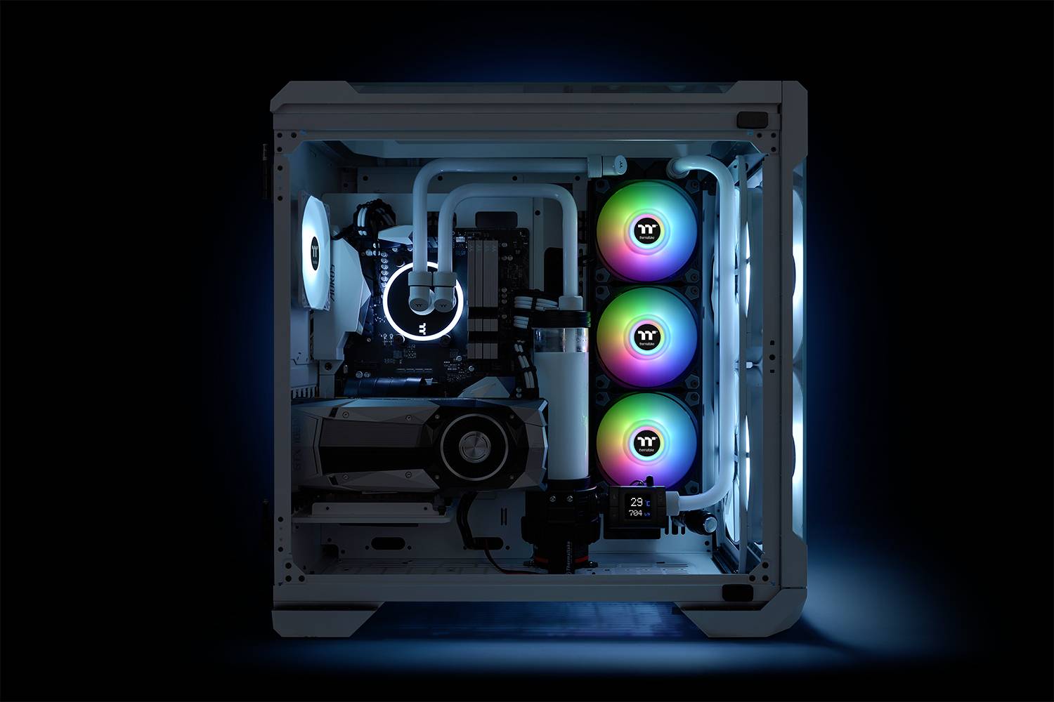 Thermaltake CL-F116-PL14SW-A PC-Gehäuse-Lüfter Schwarz (B x H x T) 190 x 56 x 143mm inkl. LED-Beleuchtung, inkl