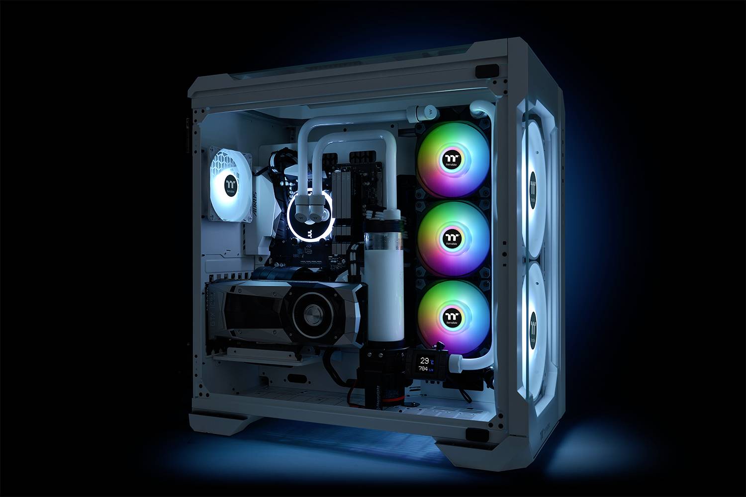 Thermaltake CL-F116-PL14SW-A PC-Gehäuse-Lüfter Schwarz (B x H x T) 190 x 56 x 143mm inkl. LED-Beleuchtung, inkl