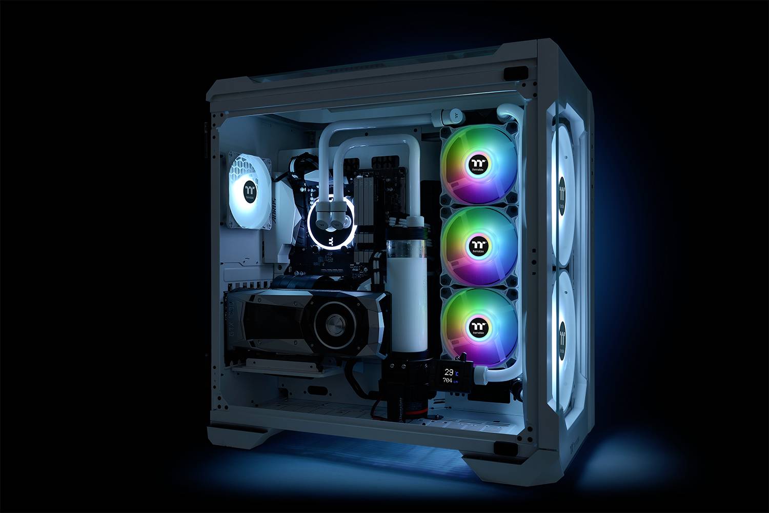 Thermaltake CL-F098-PL14SW-A PC-Gehäuse-Lüfter Weiß (B x H x T) 190 x 56 x 143mm inkl. LED-Beleuchtung, inkl