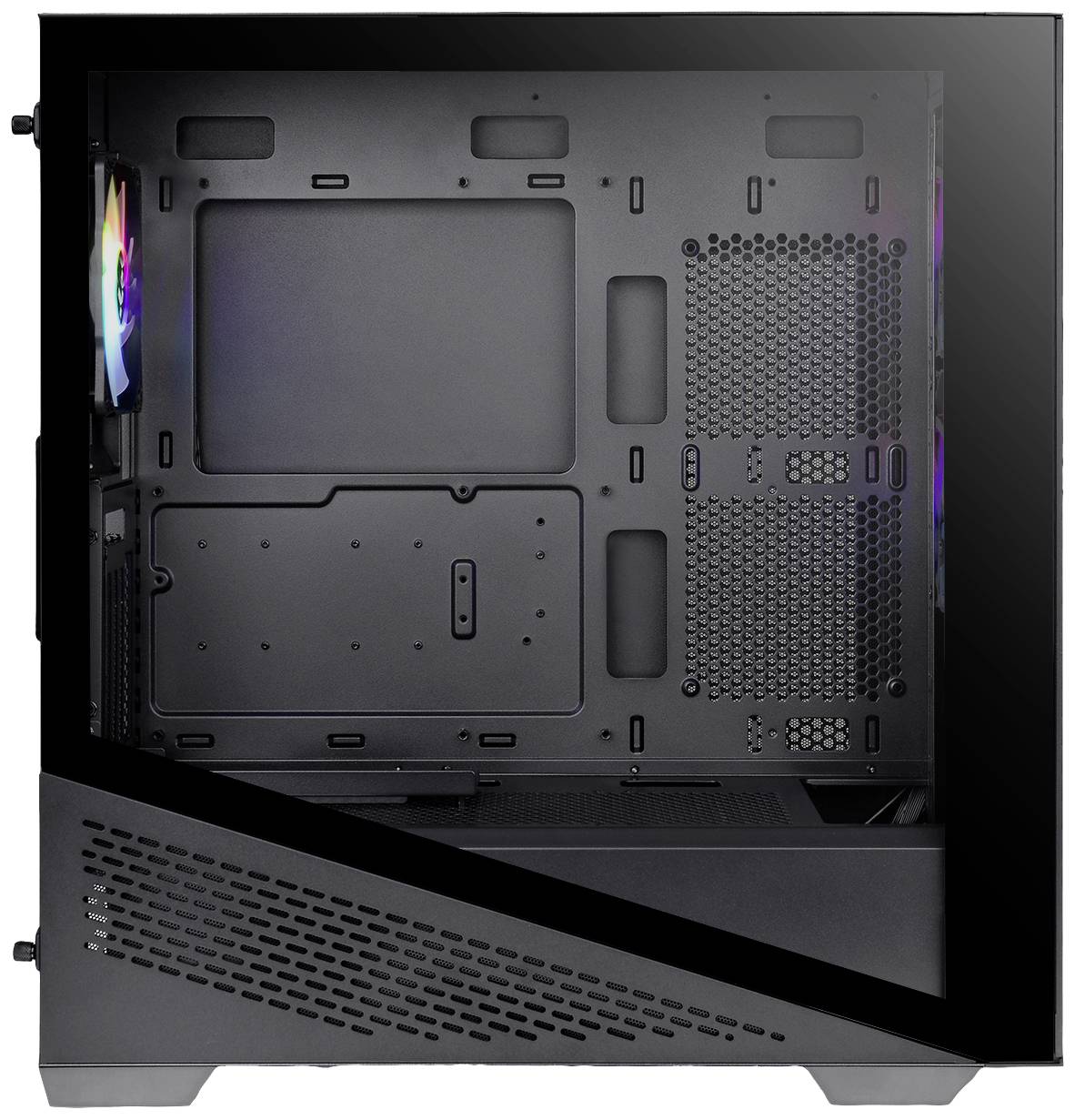 Thermaltake CA-1S4-00M1WN-00 Midi-Tower PC-Gehäuse Schwarz 3 Vorinstallierte LED Lüfter, LCS Kompatibel, Seitenfenster, Für DIY