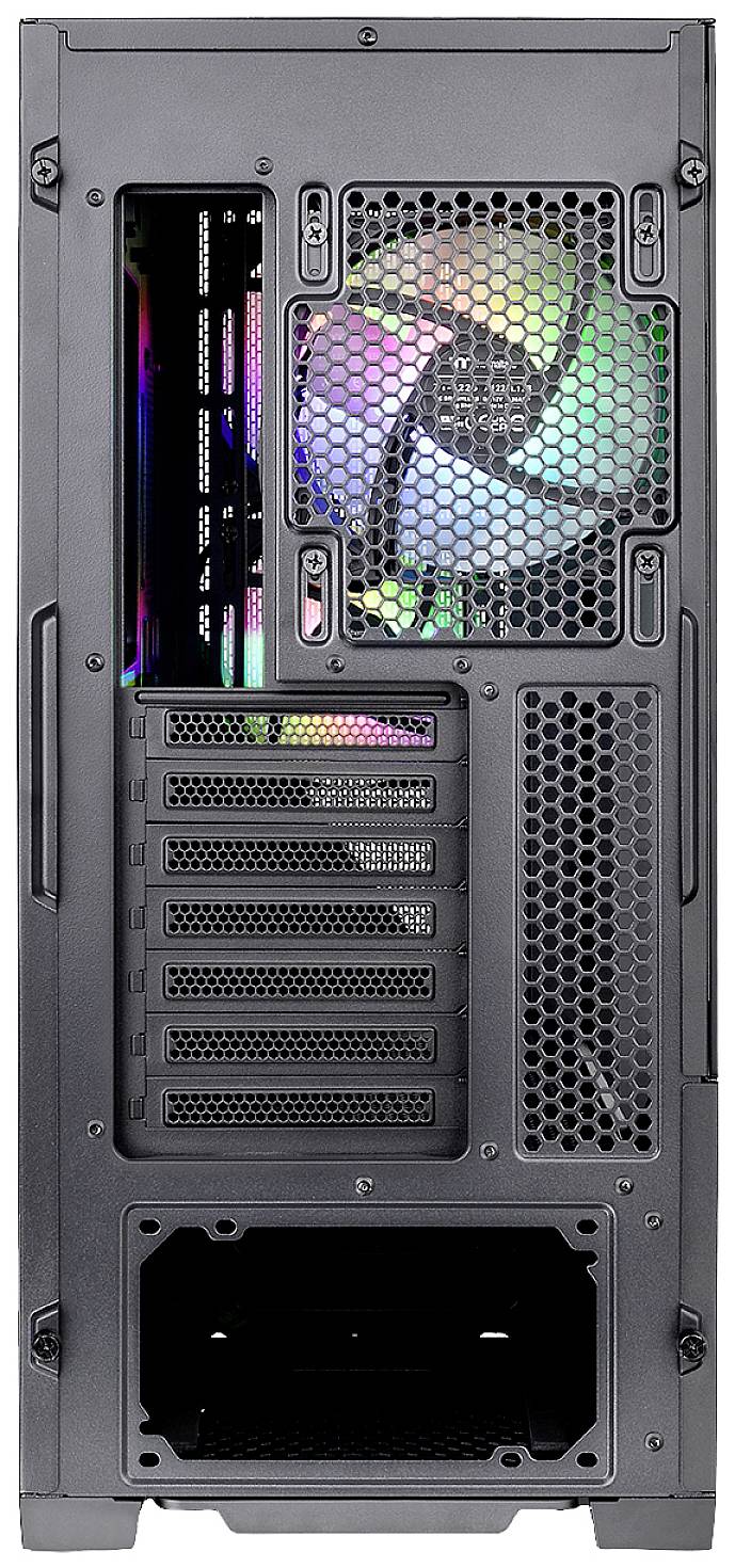 Thermaltake CA-1S4-00M1WN-00 Midi-Tower PC-Gehäuse Schwarz 3 Vorinstallierte LED Lüfter, LCS Kompatibel, Seitenfenster, Für DIY