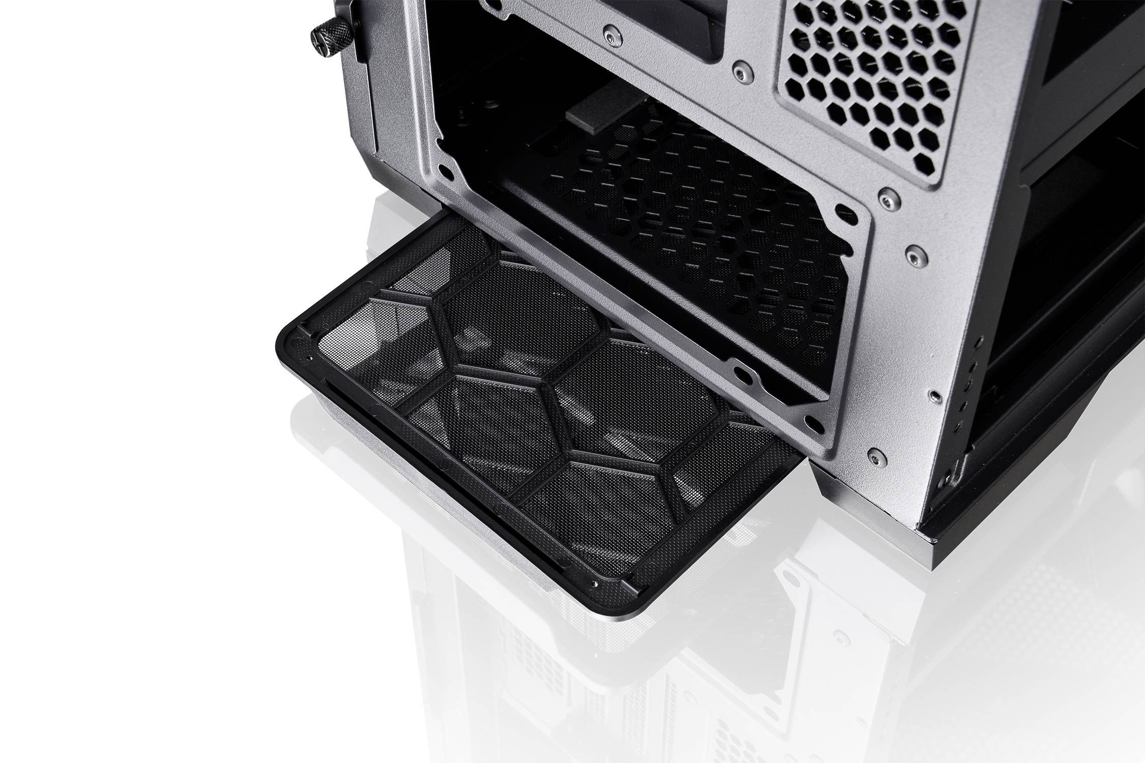 Thermaltake CA-1S4-00M1WN-00 Midi-Tower PC-Gehäuse Schwarz 3 Vorinstallierte LED Lüfter, LCS Kompatibel, Seitenfenster, Für DIY