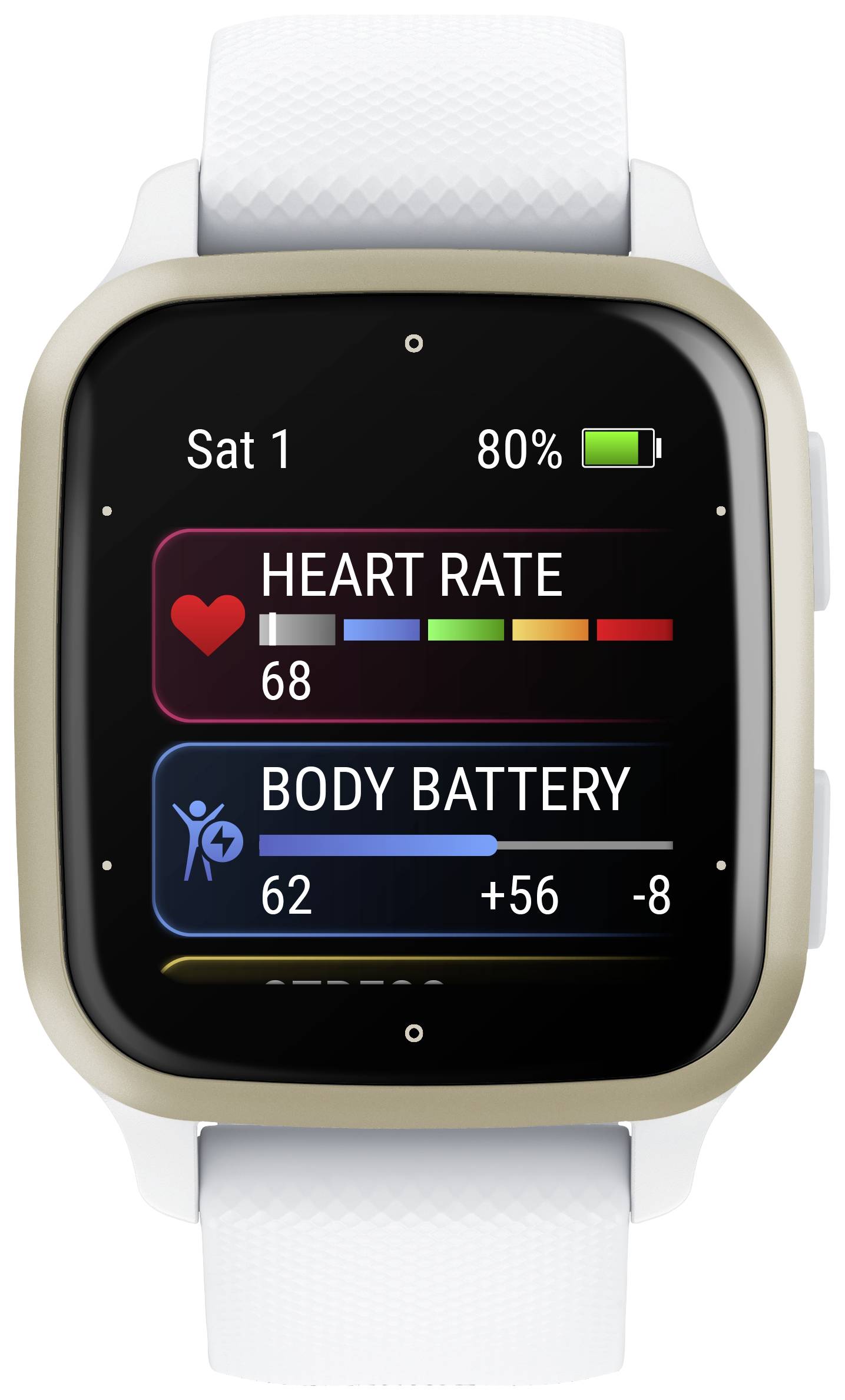 Garmin VENU® SQ 2 Smartwatch Weiß, Creme