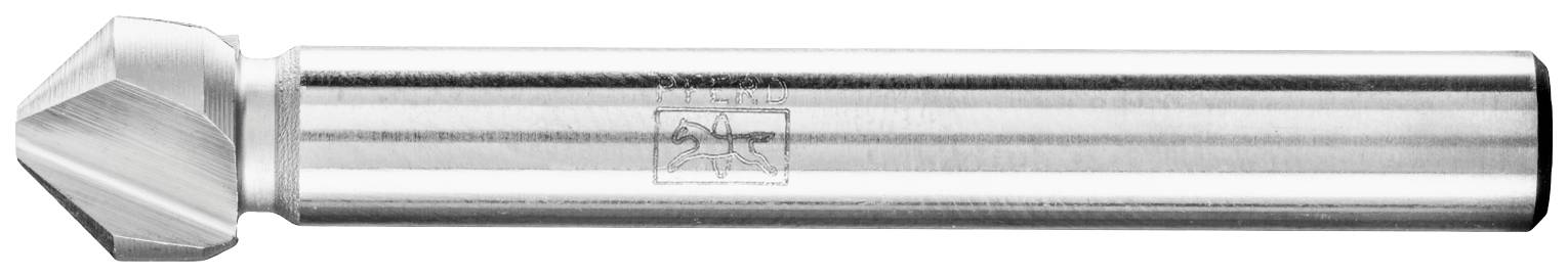 Ein silberner Senkbohrer mit zylindrischem Schaft und abgeschrägter Spitze, hauptsächlich für Metallbearbeitung verwendet.